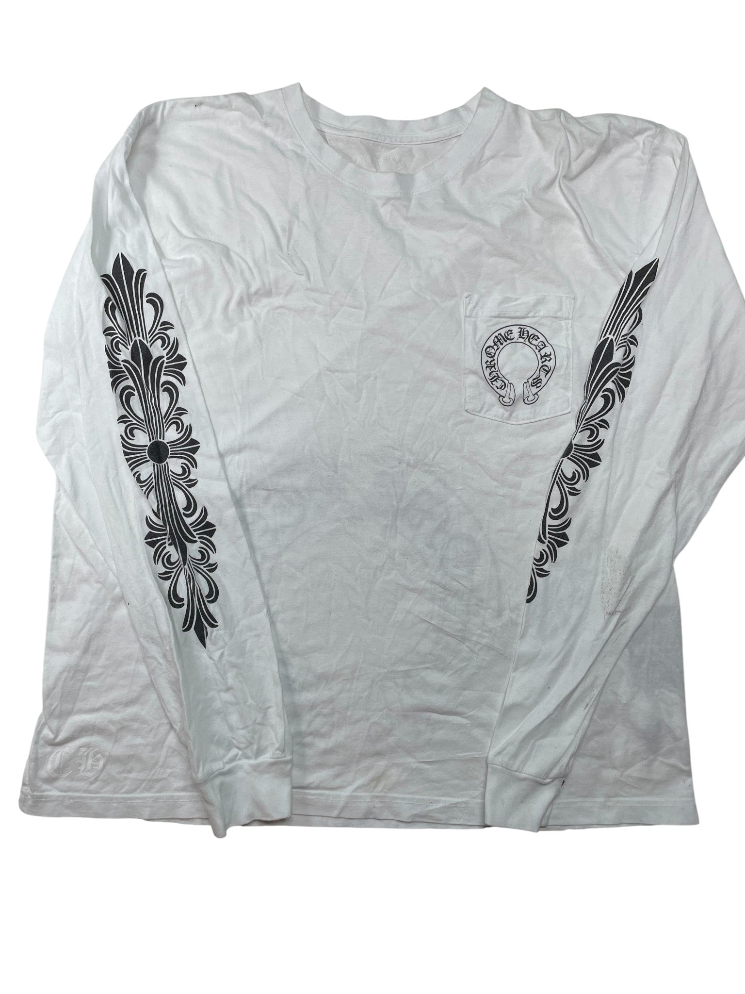 Chrome Hearts 'Floral Horseshoe' White LS Shirt