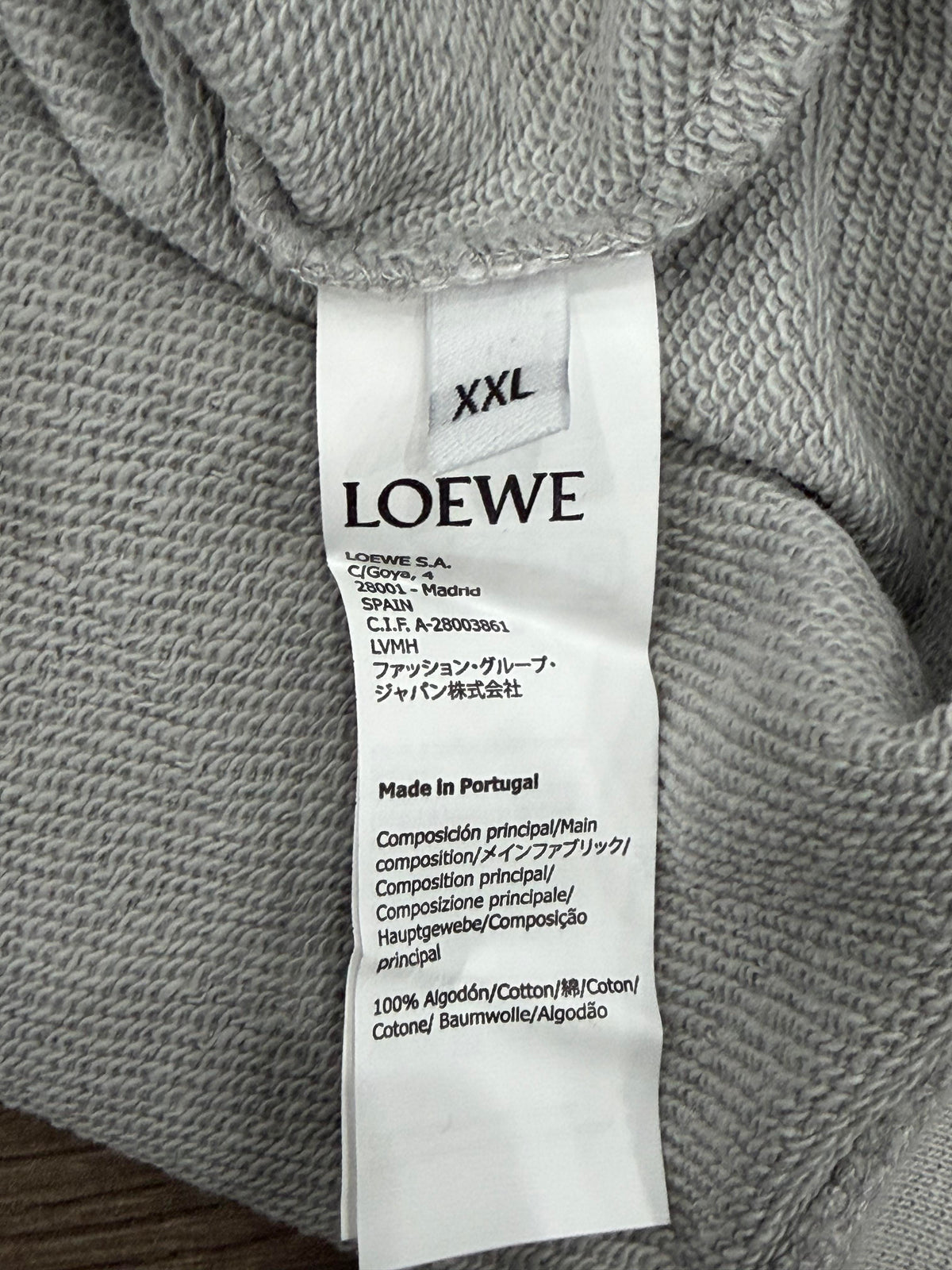 Loewe Embroidered Blue Anagram Logo Grey Crewneck