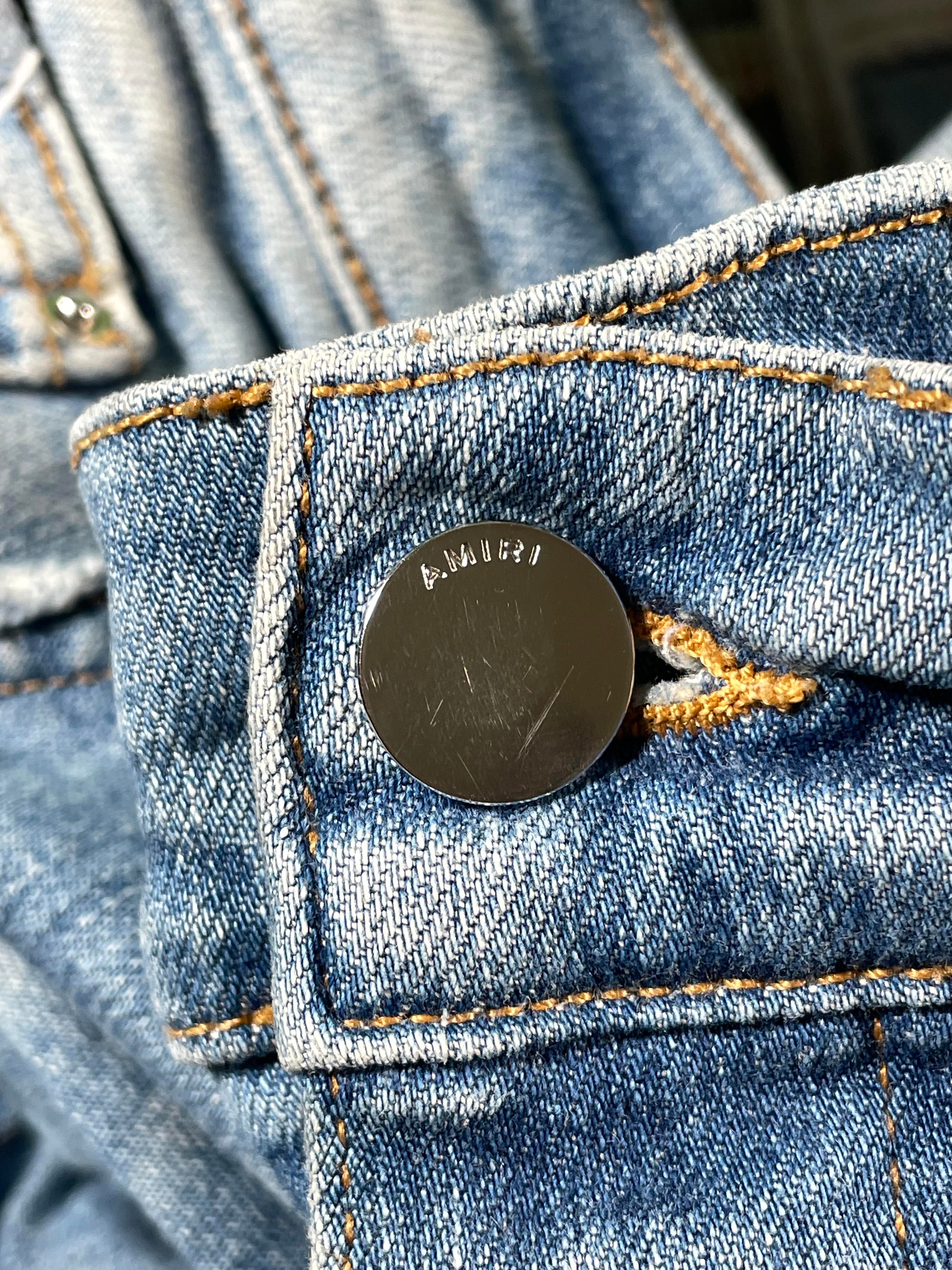 Amiri Mx2 Plaid Light Wash & Blue Jeans