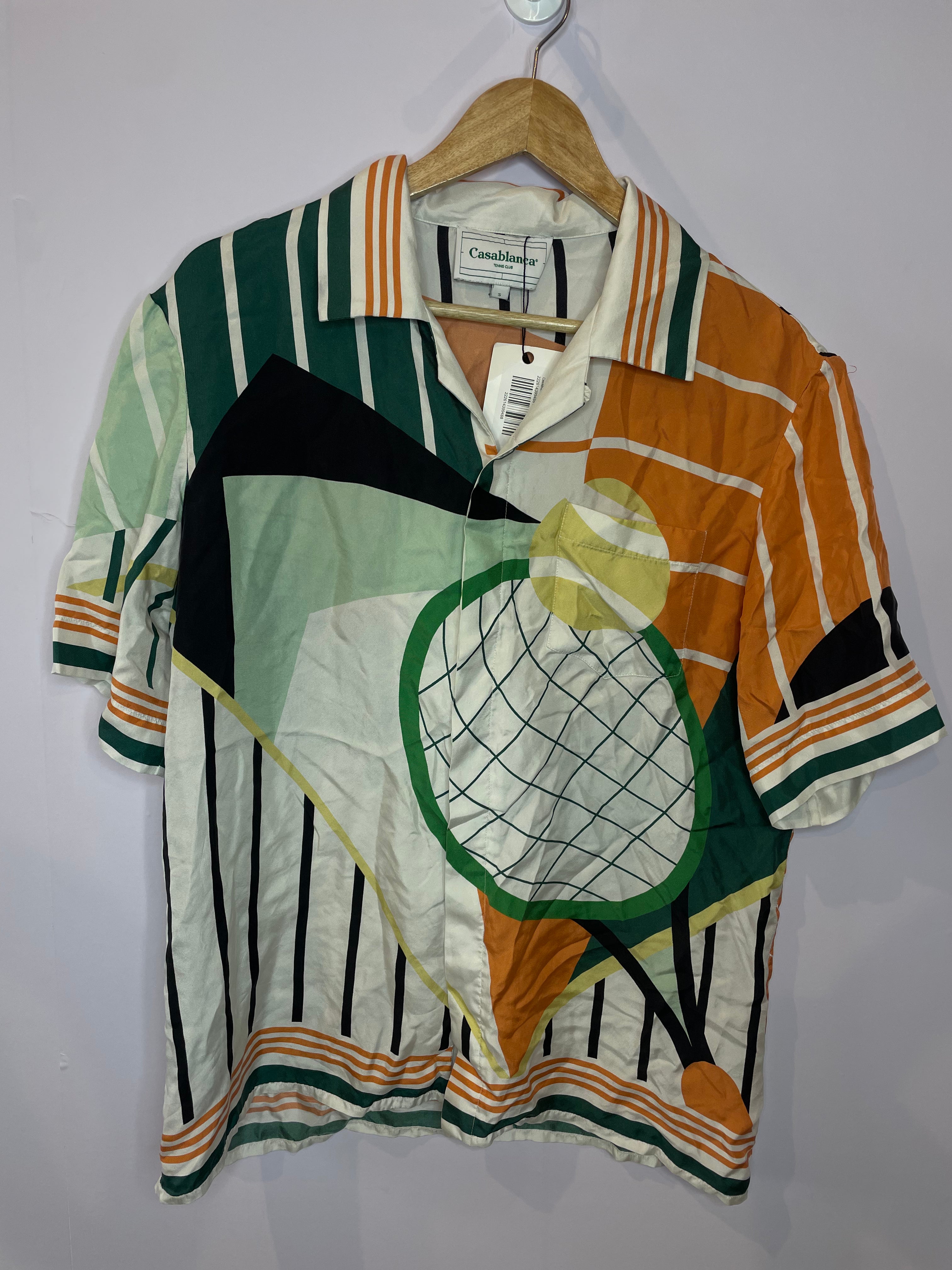 Casablanca Silk Button Up Green Multi Used Small