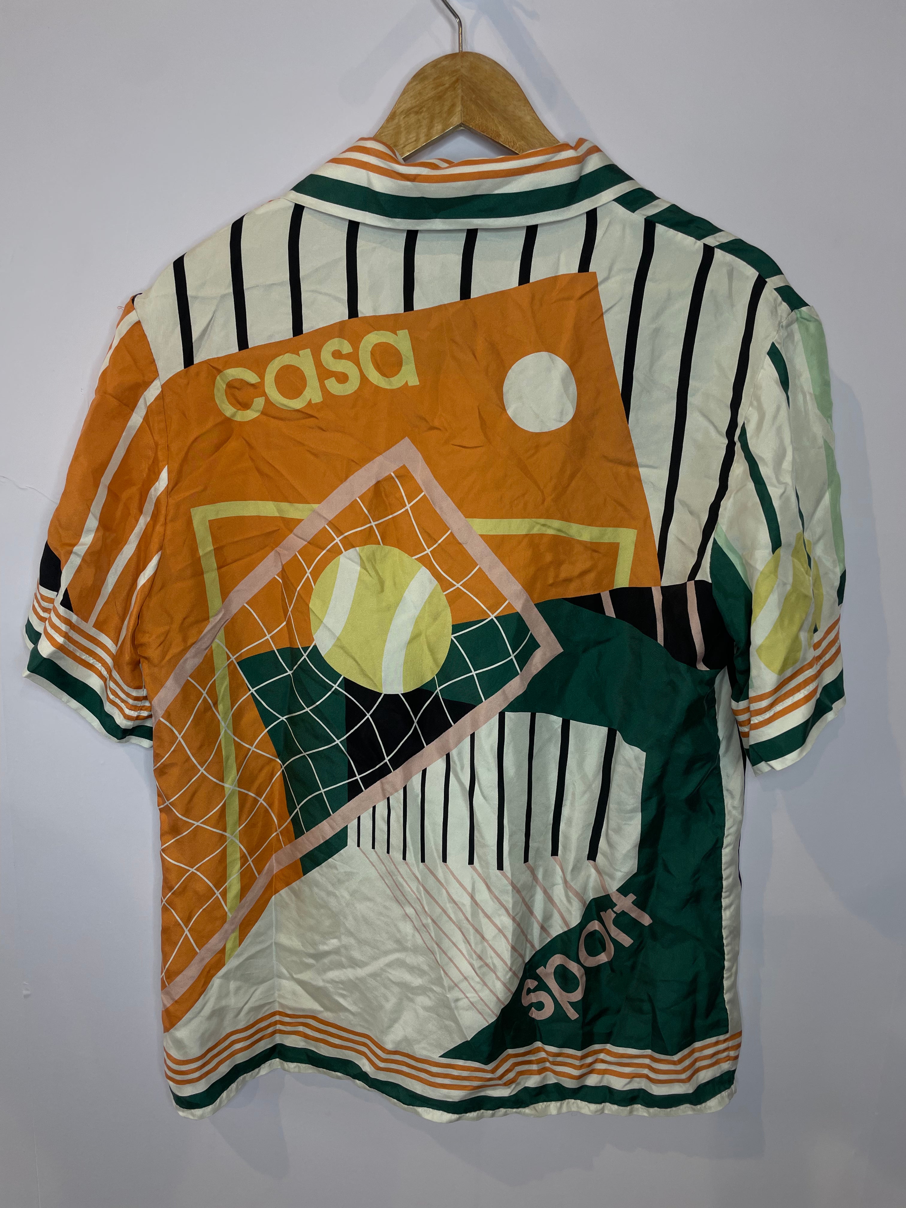 Casablanca Silk Button Up Green Multi Used Small