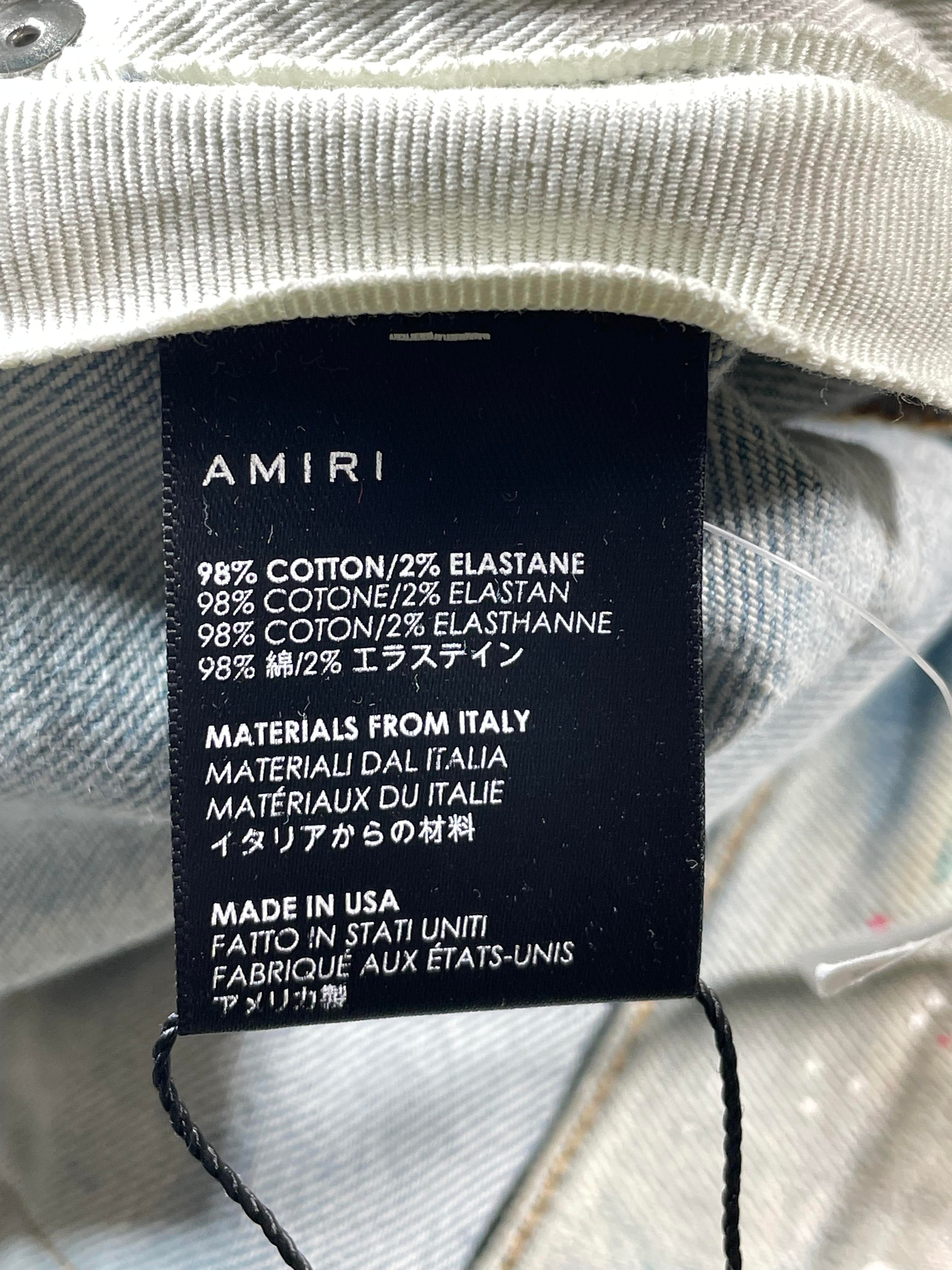 Amiri South Beach Paint Splatter Light Wash Jeans