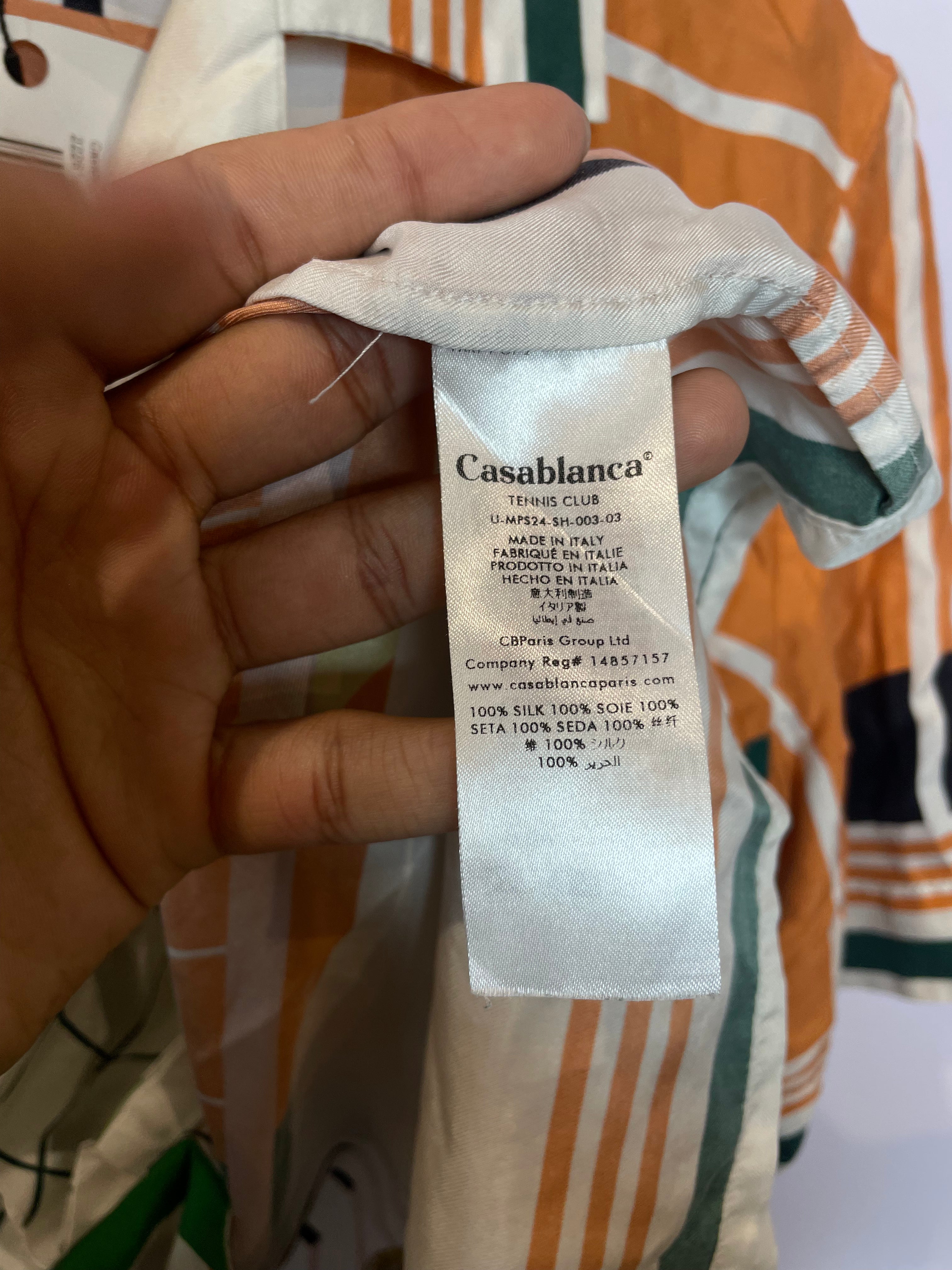 Casablanca Silk Button Up Green Multi Used Small