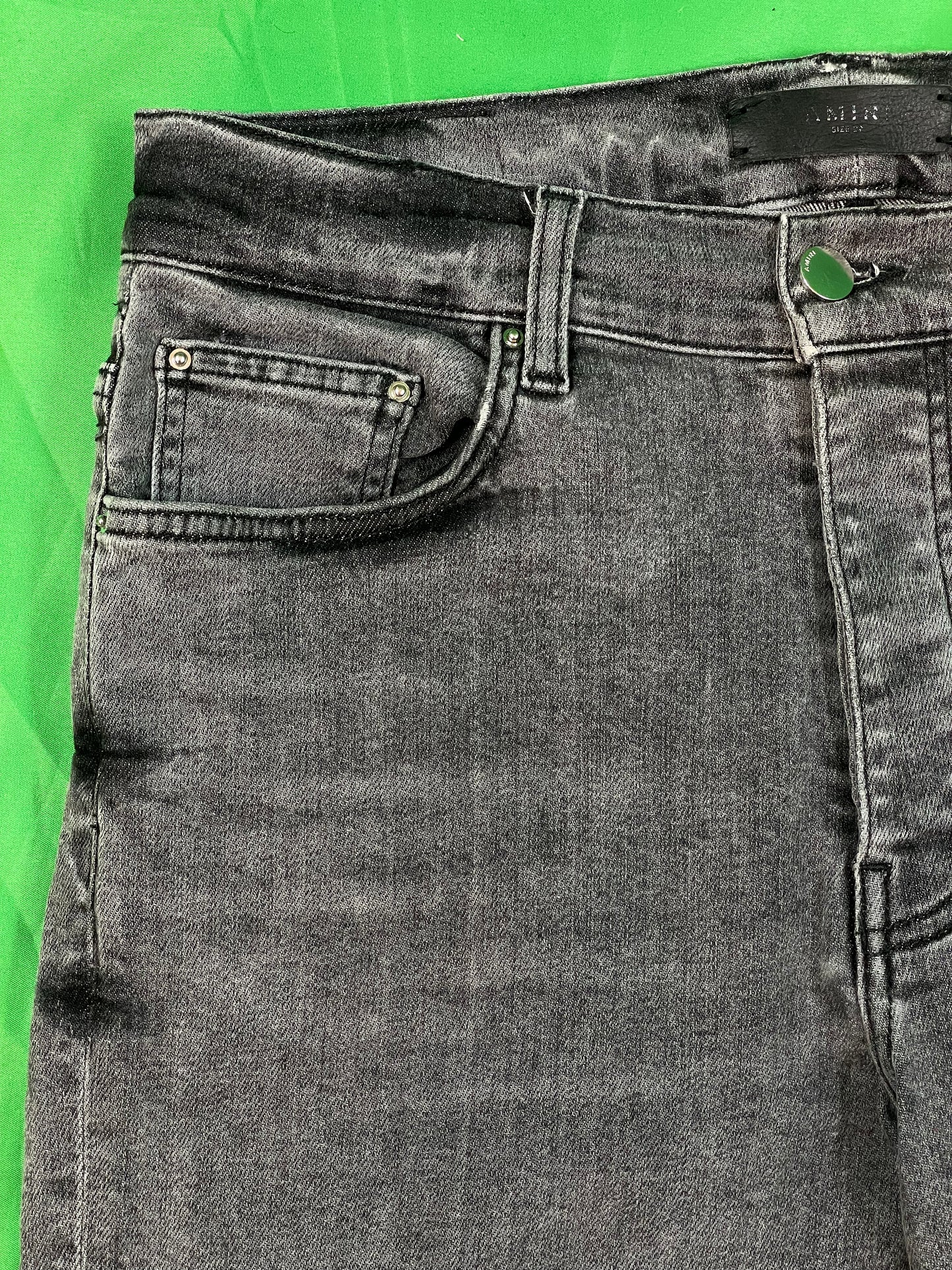Amiri Denim Stack Light Wash Grey Jeans