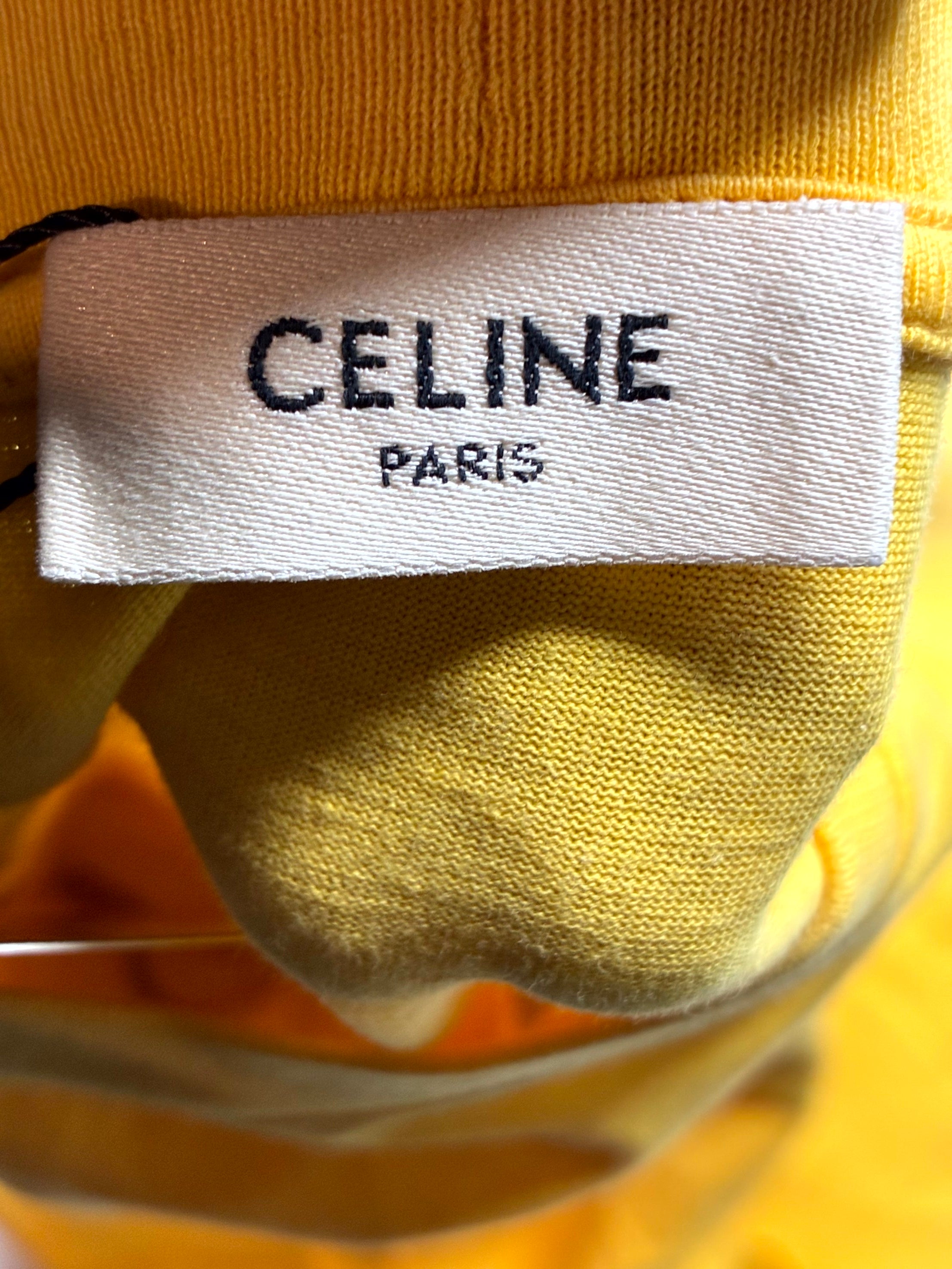 Celine Spellout Logo Yellow & Black Tee