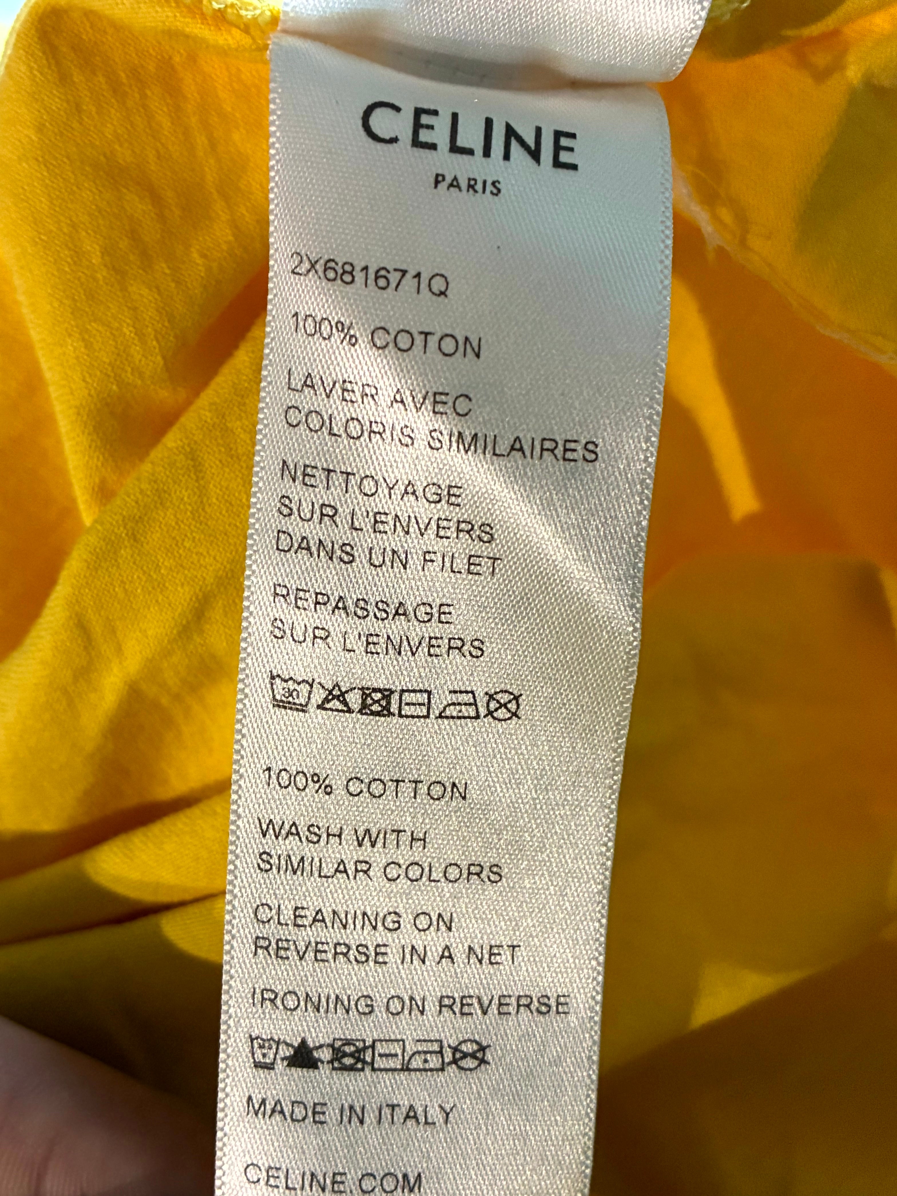 Celine Spellout Logo Yellow & Black Tee