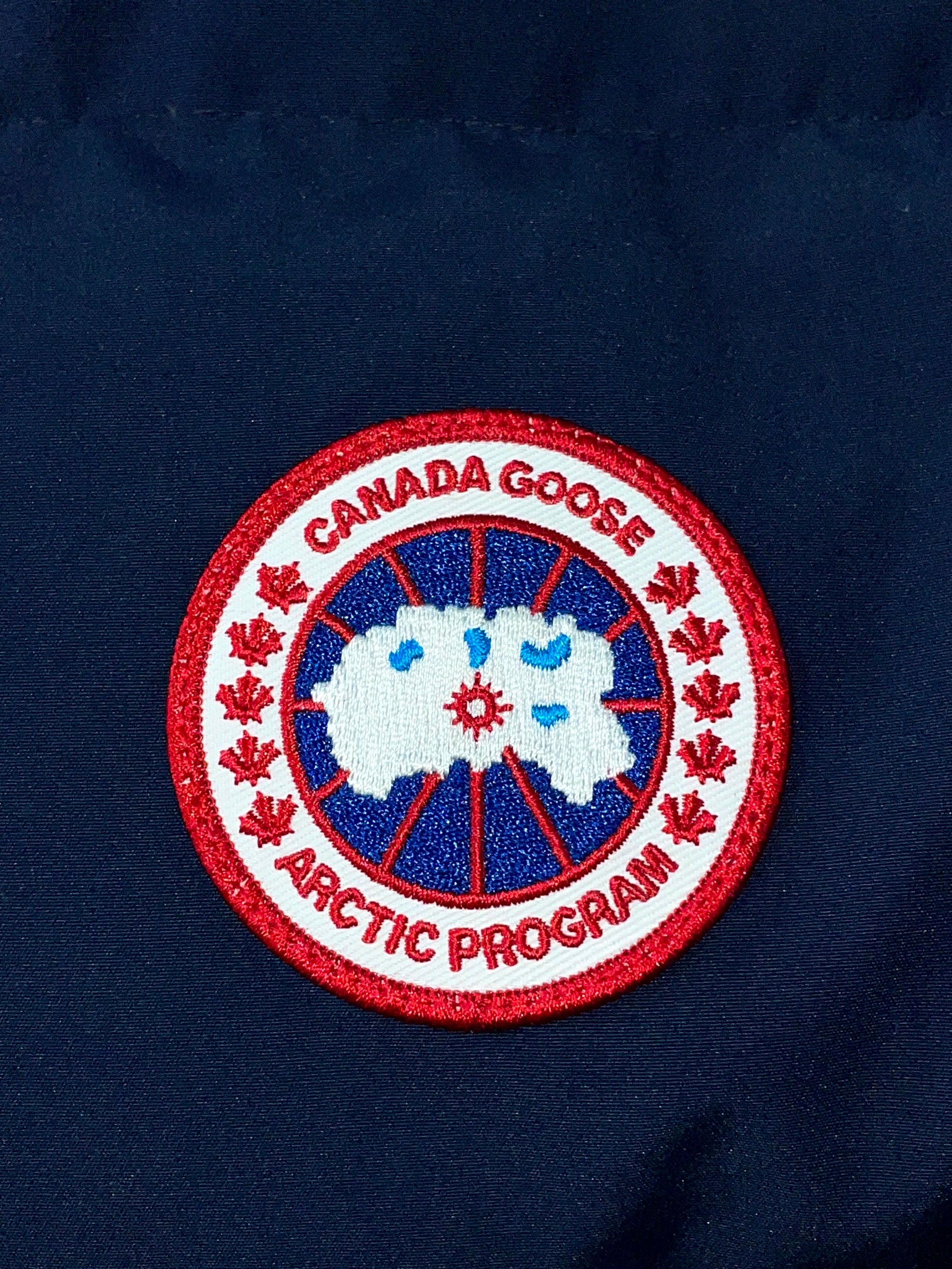Canada Goose Logo Navy, Red Puffer Vest