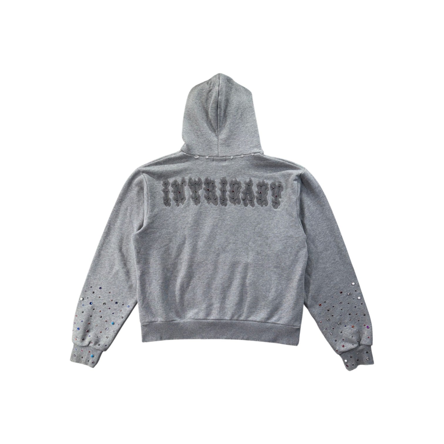 Lost Intricacy Patch 2.0 (Multi Color Stones) Zip Up Grey Hoodie