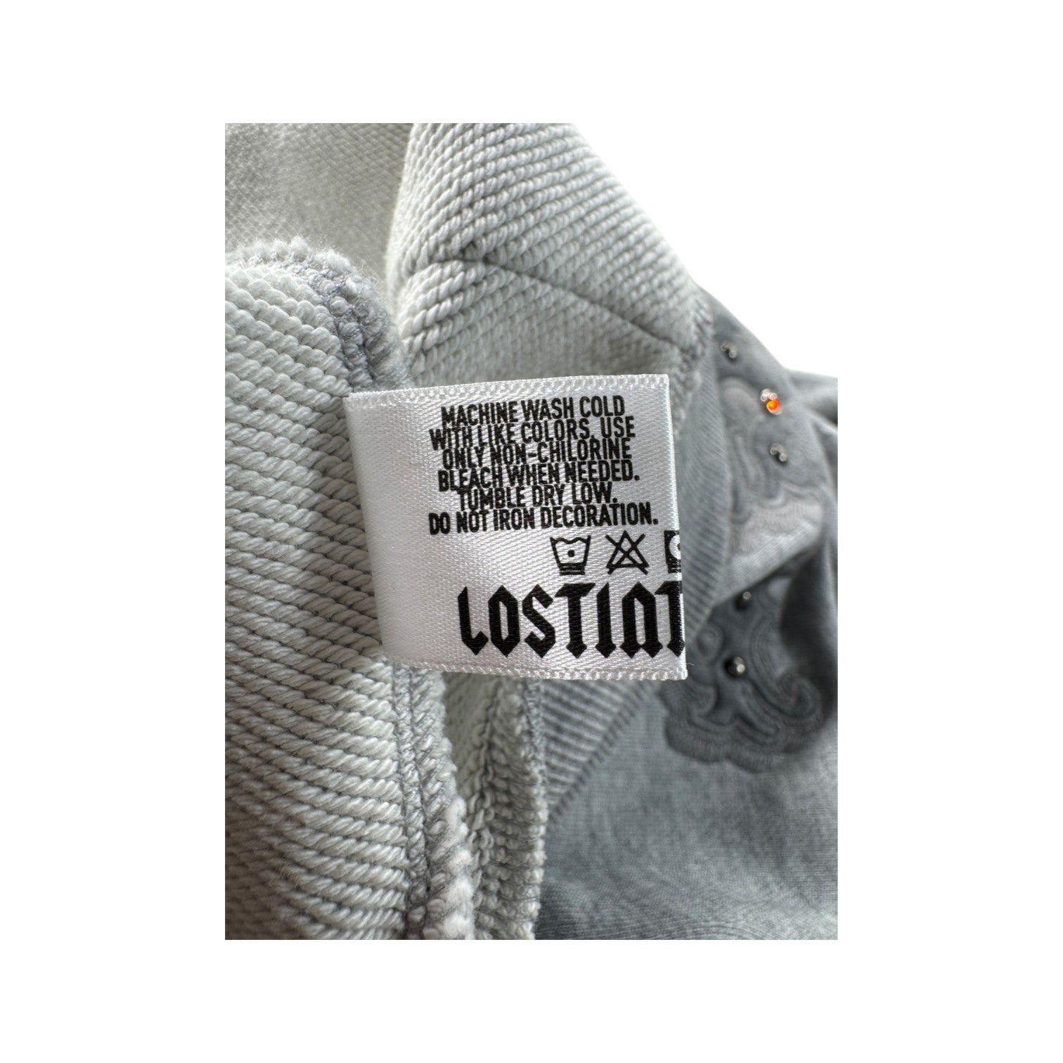 Lost Intricacy Patch 2.0 (Multi Color Stones) Zip Up Grey Hoodie