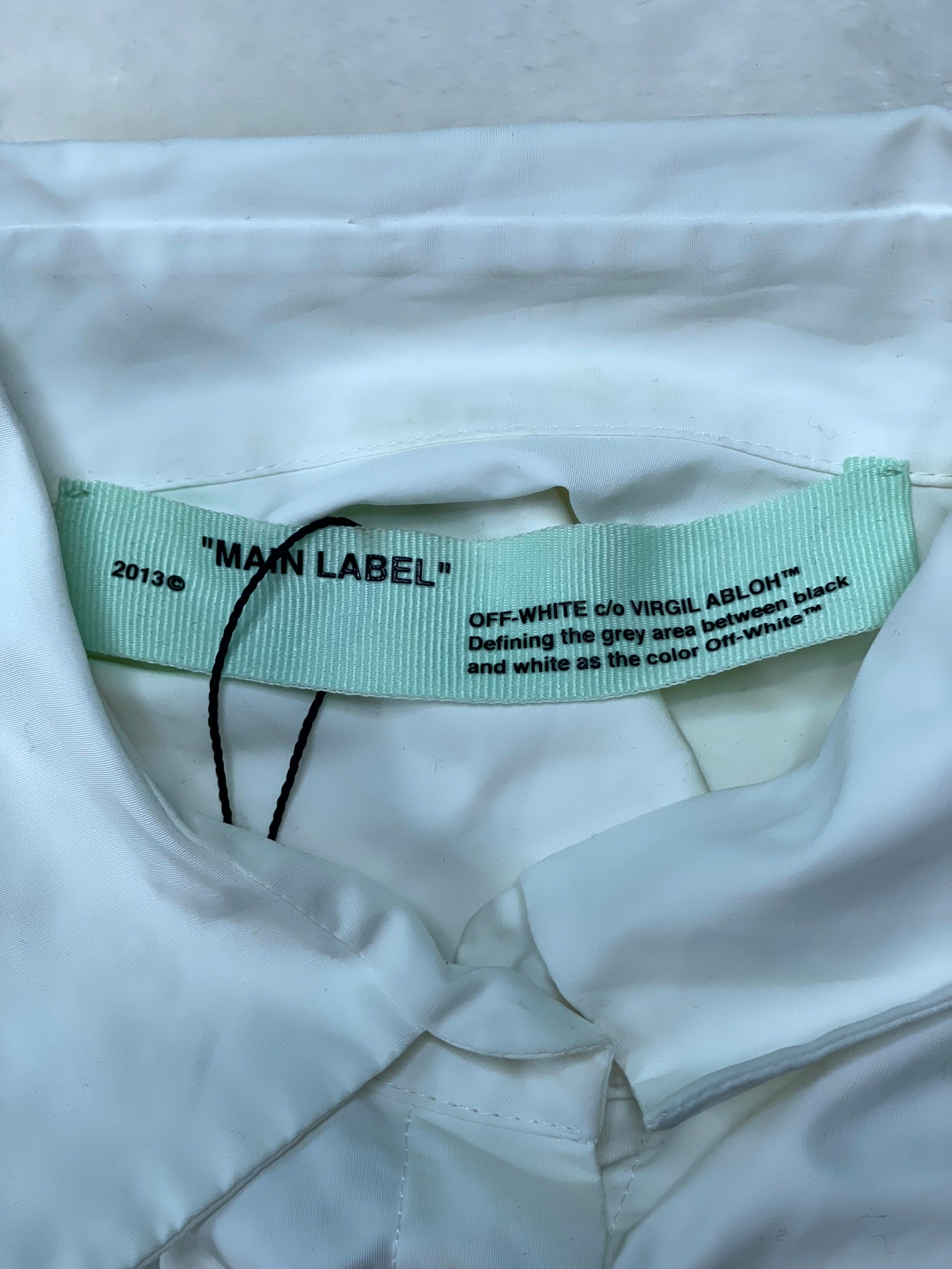 Off White Floral Button Up White & Blue Shirt