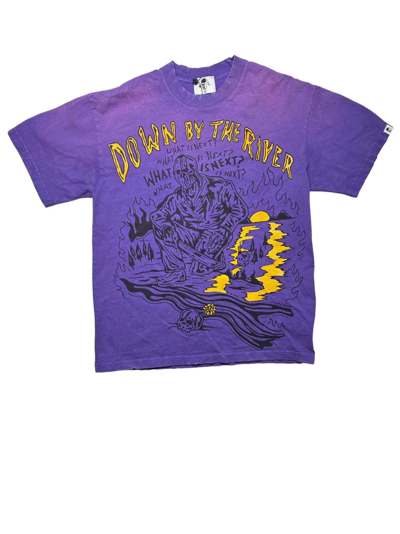 Warren Lotas 'Down By The River' Purple & Yellow Tee