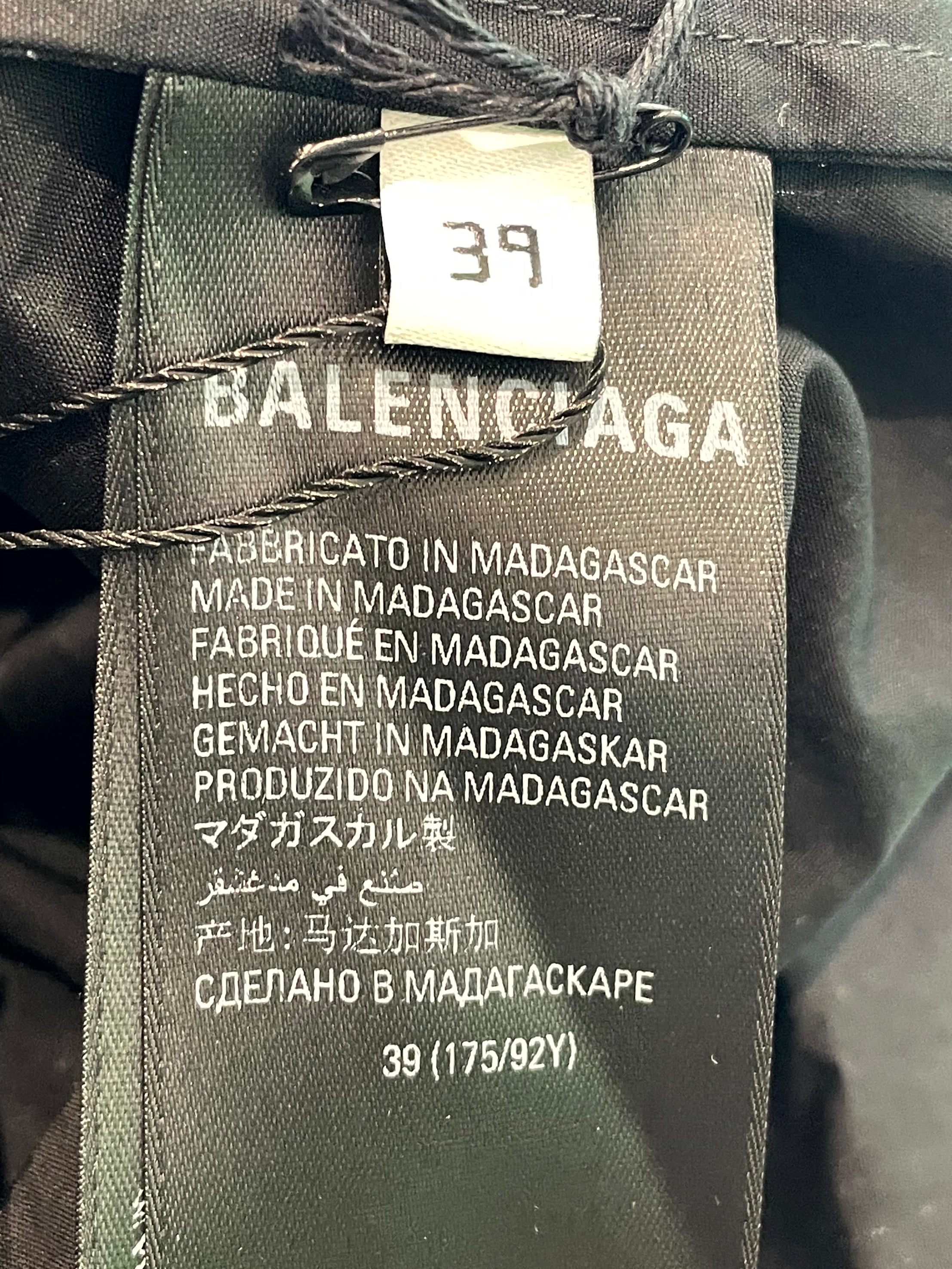 Balenciaga Multi Logo White & Black Button Up LS Shirt