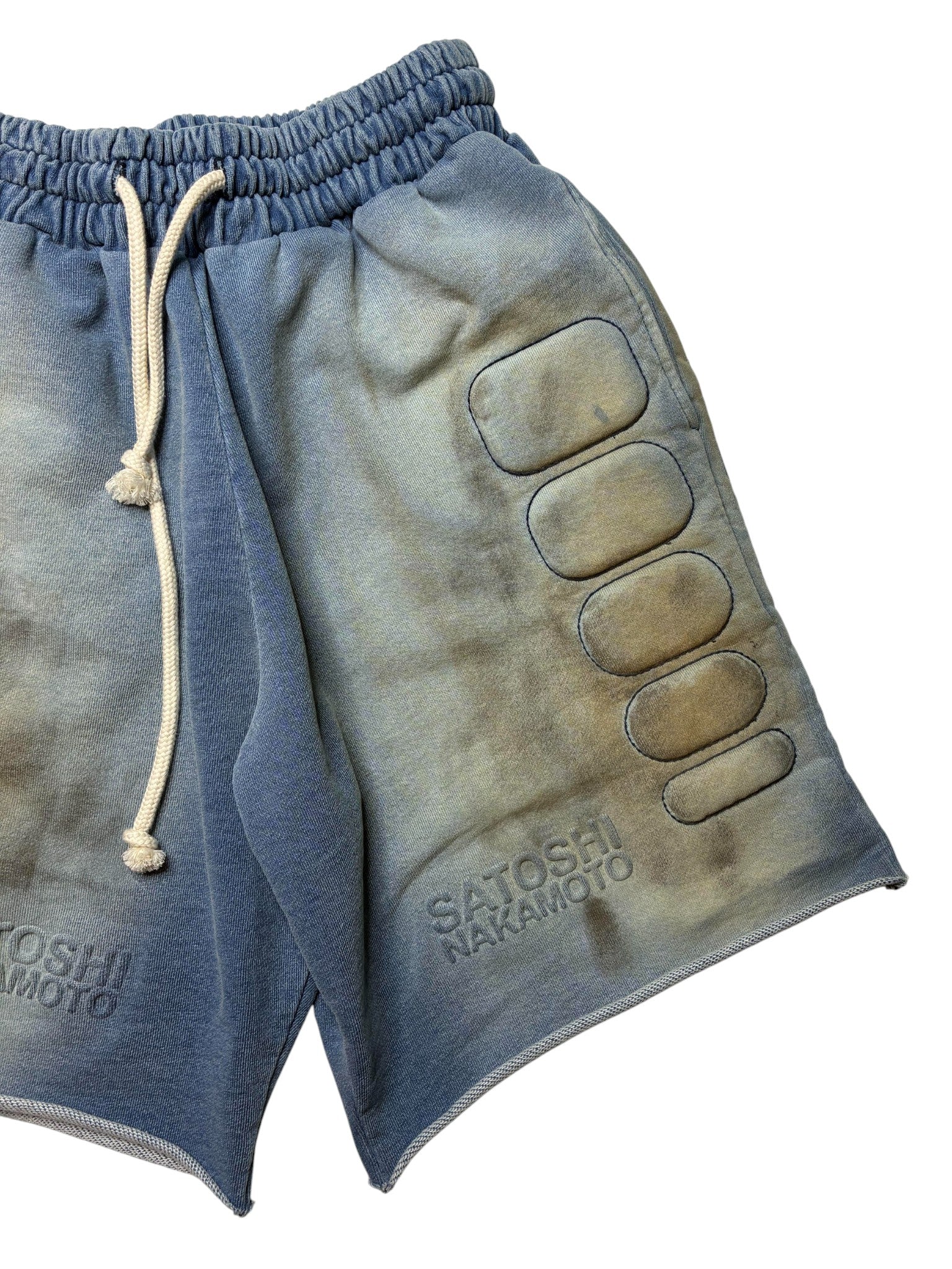 Satoshi Nakamoto 'Luke Logo' Blue Shorts