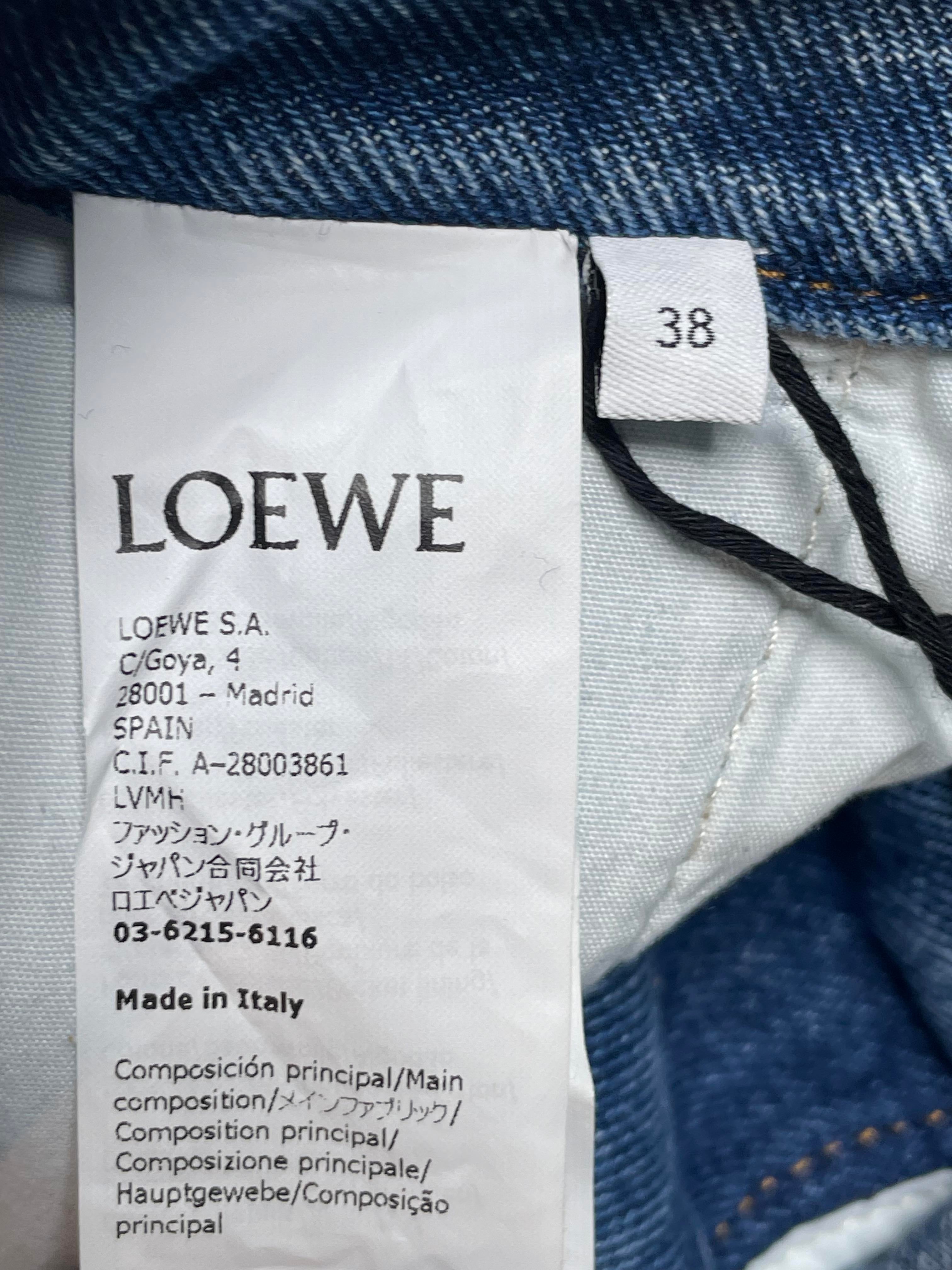 Loewe Knee Anagram Light Wash Shorts
