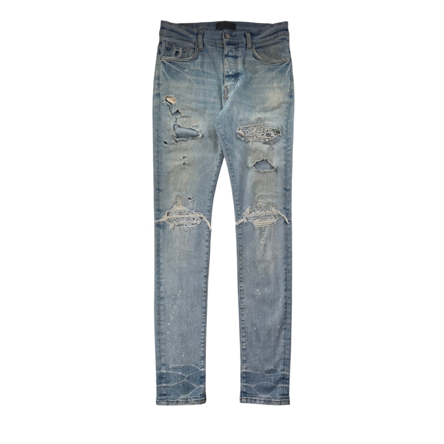 Amiri "MX1" Paisley Patch Light Wash & Baby Blue Jeans