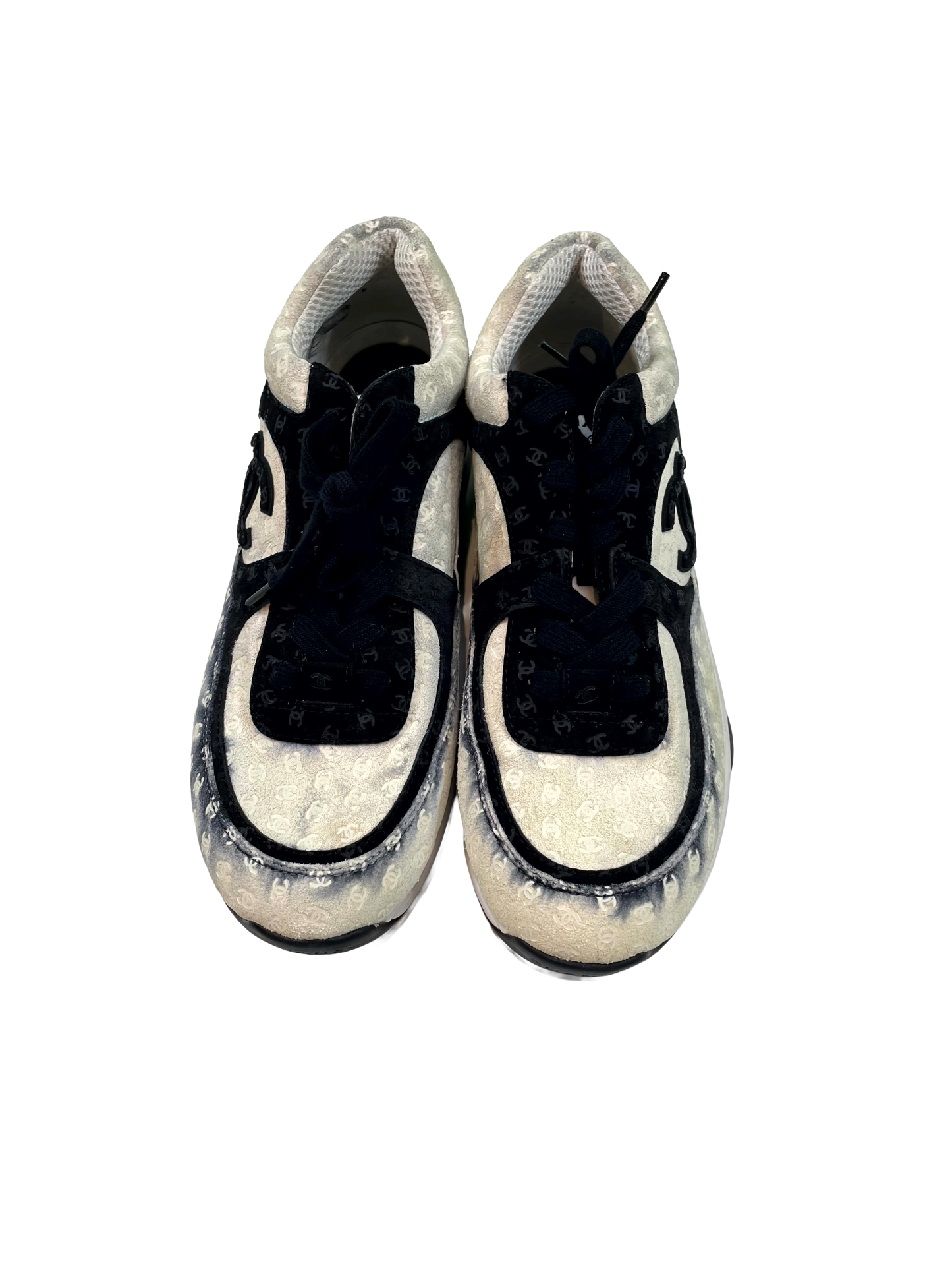 Chanel Monogram Black & Cream Sneakers