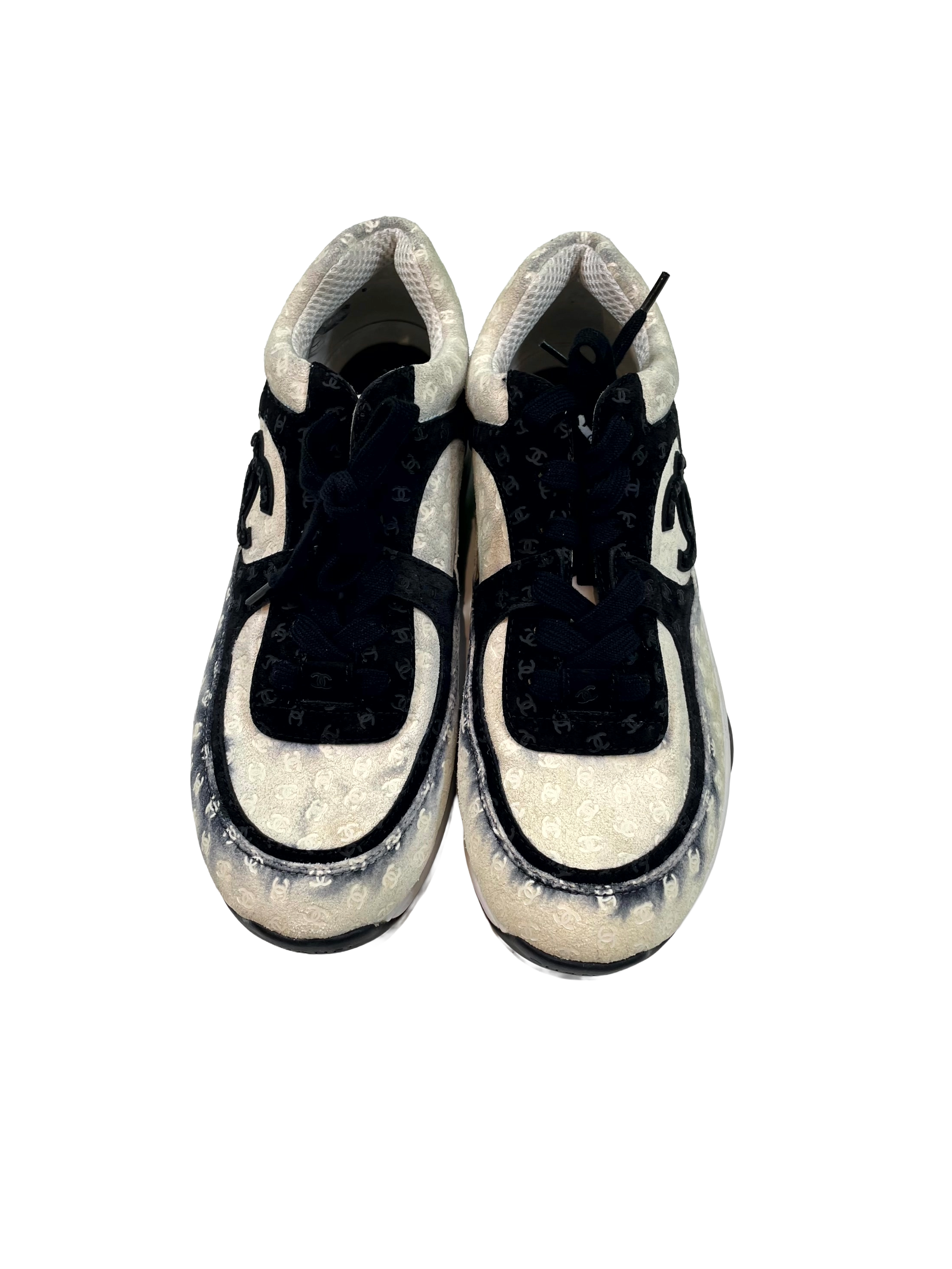 Chanel Monogram Black & Cream Sneakers