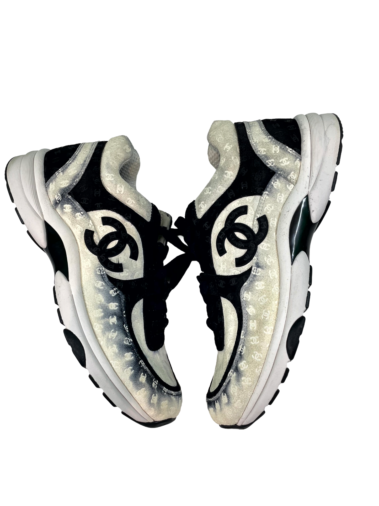 Chanel Monogram Black & Cream Sneakers