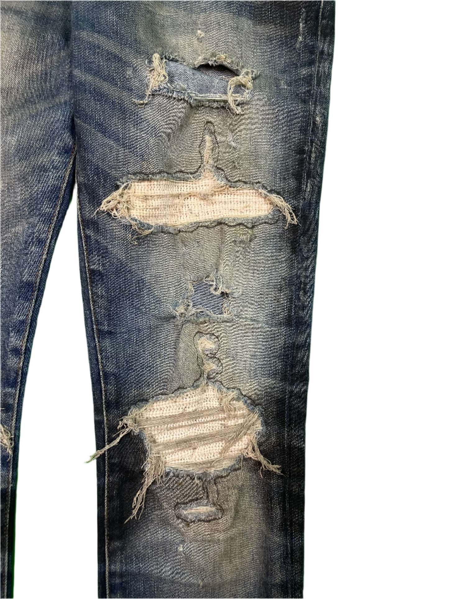 Amiri Thrasher Wool Patch Blue Jeans