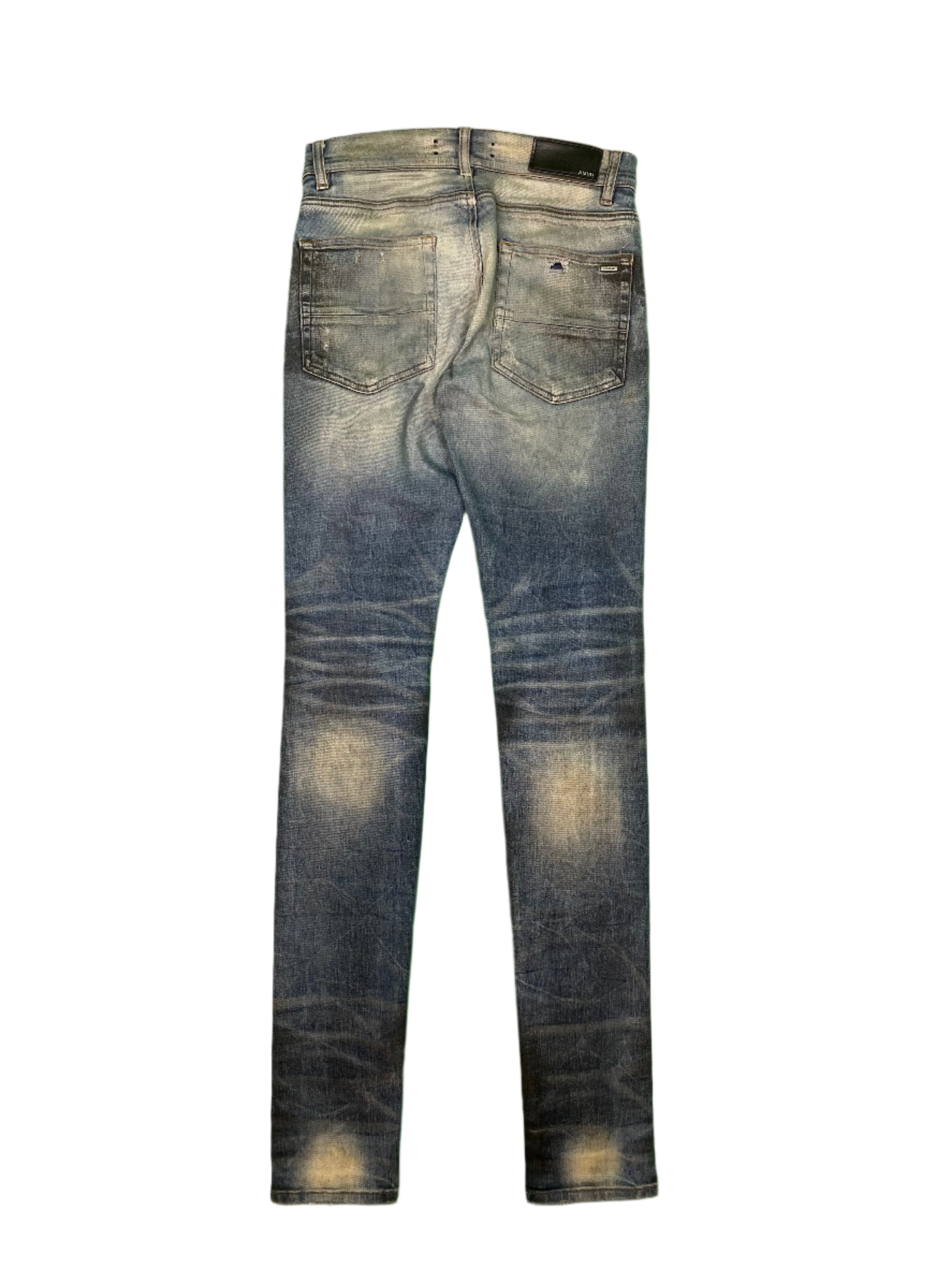 Amiri Thrasher Wool Patch Blue Jeans