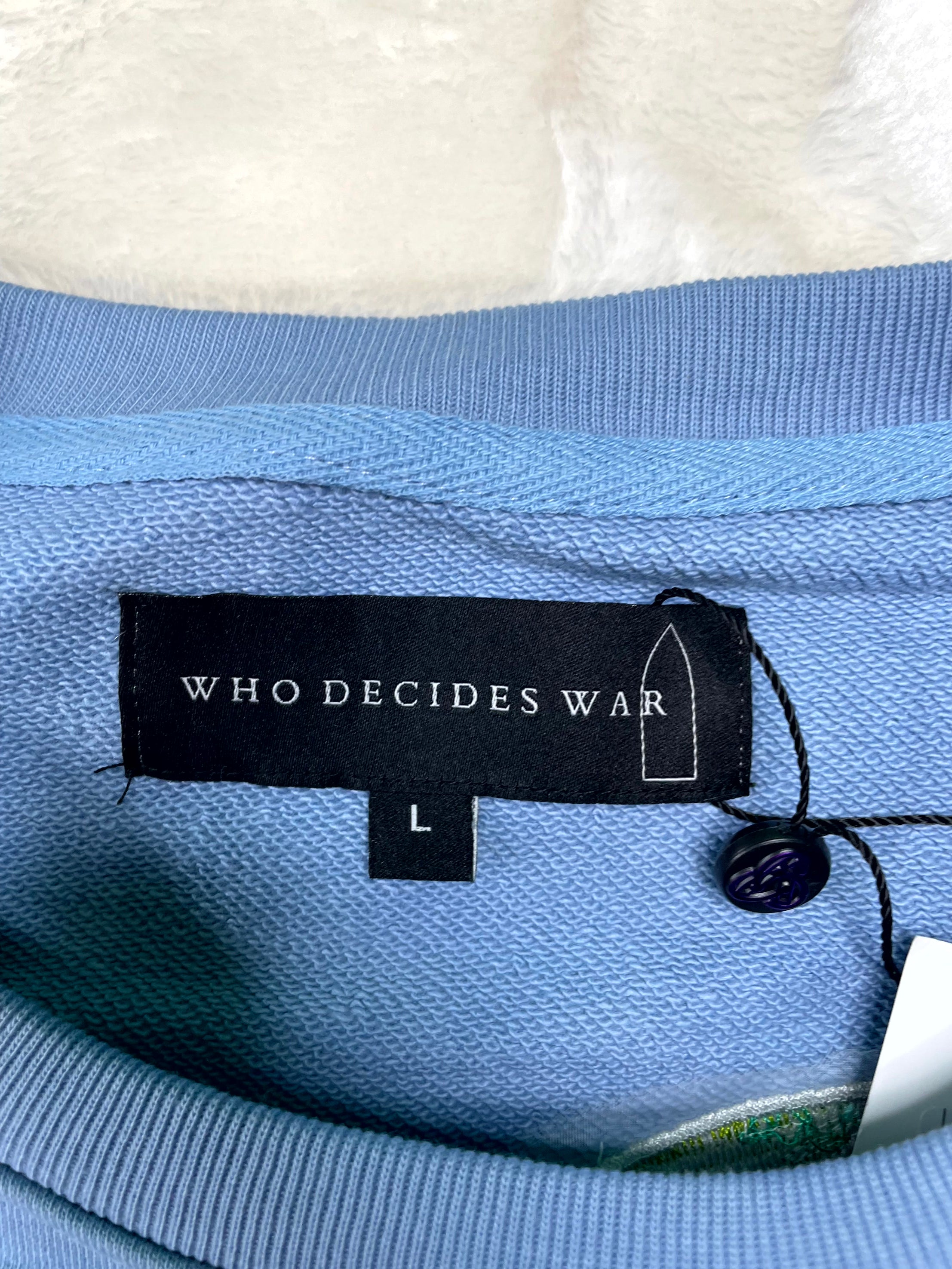Who Decides War Underwater Beach Blue Crewneck