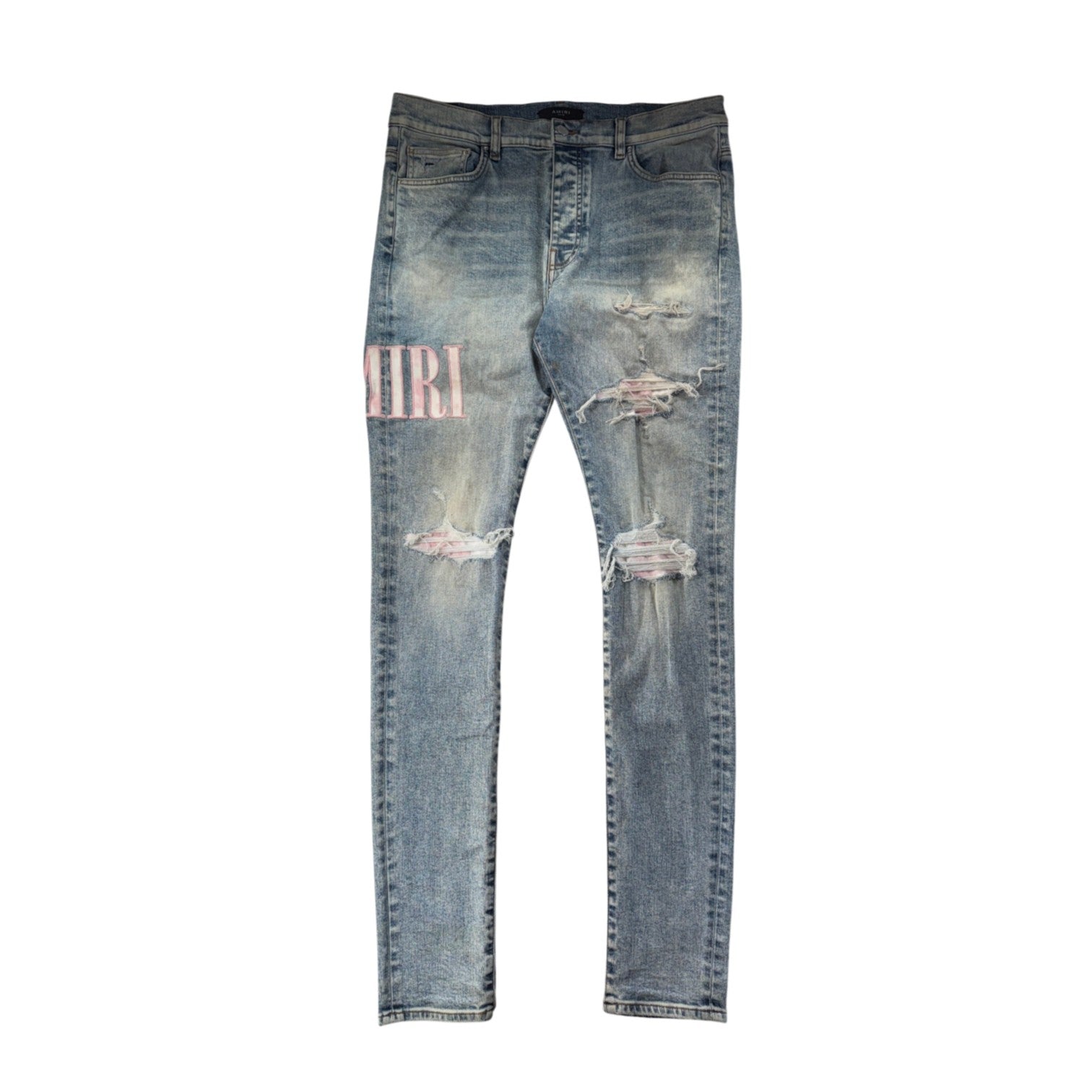 Amiri Side Logo Vintage Wash & Pink Jeans