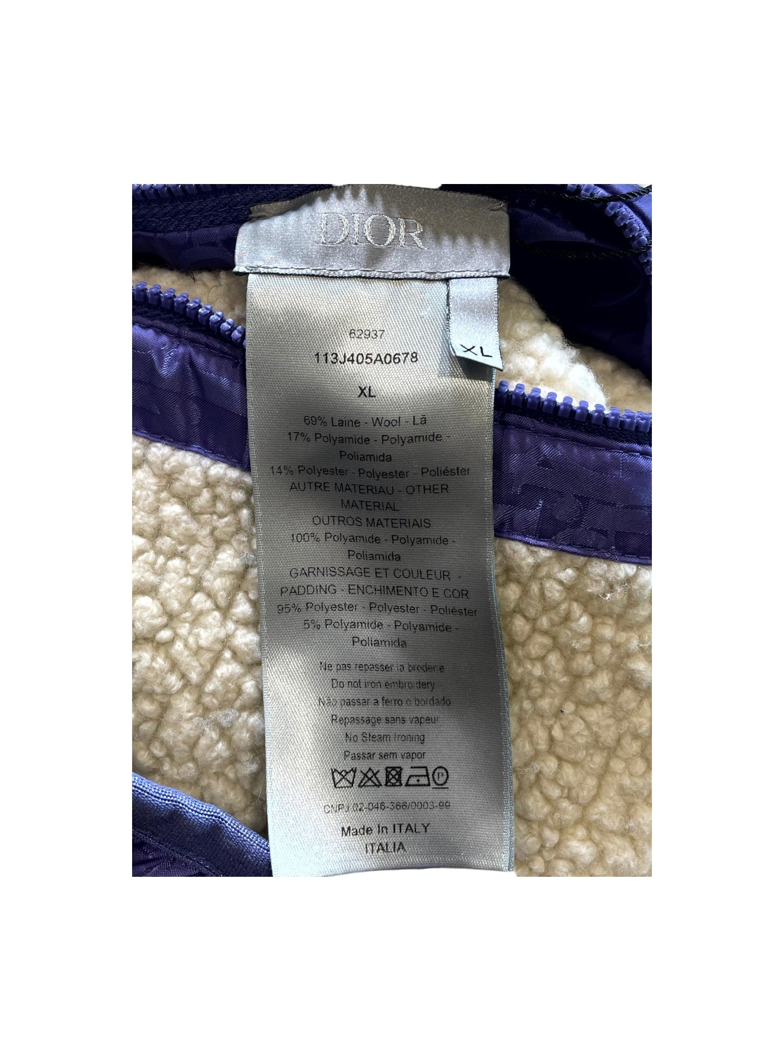 Dior "Oblique Sherpa Fleece" Purple Jacket