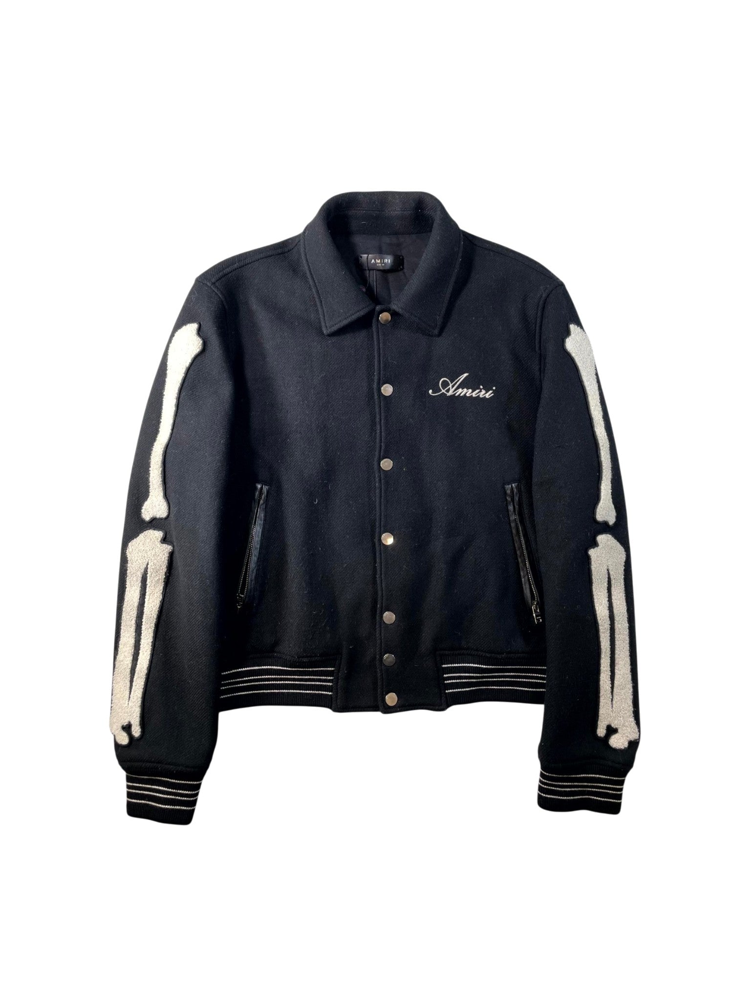 Amiri Bone Black Varsity Jacket