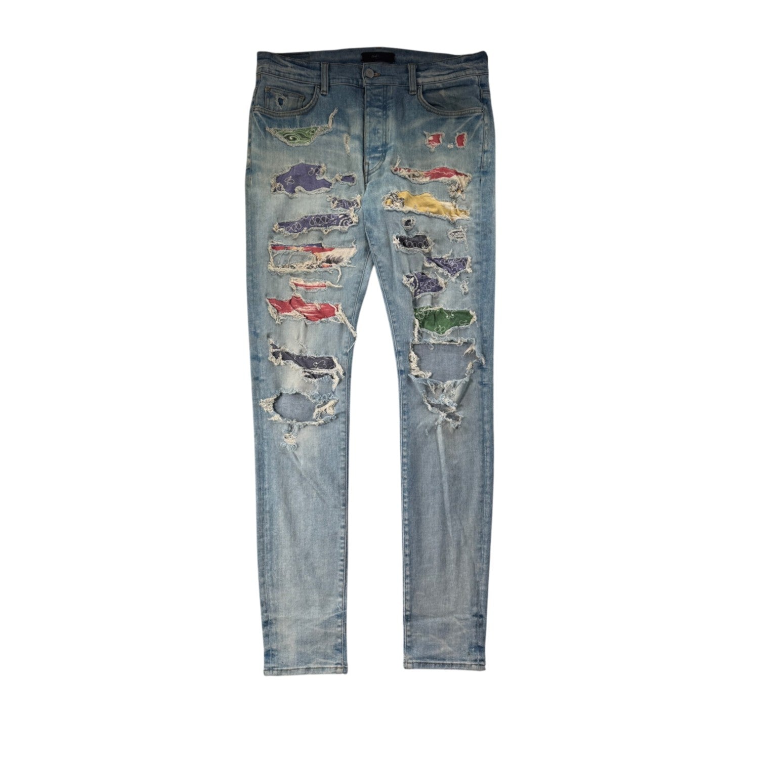 Amiri Rainbow Thrasher Light Wash & Multicolor Jeans