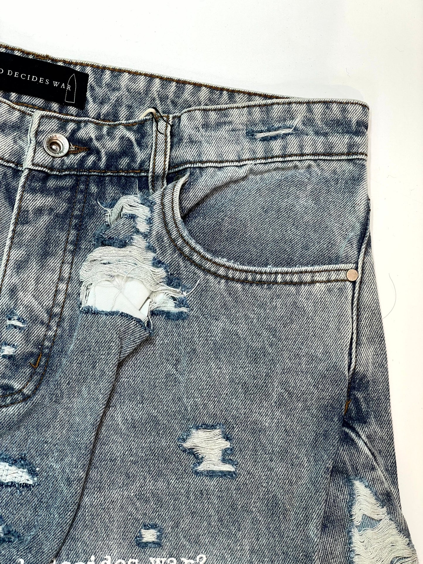WDW Ultra Flare Scripture Denim Light Wash Jeans