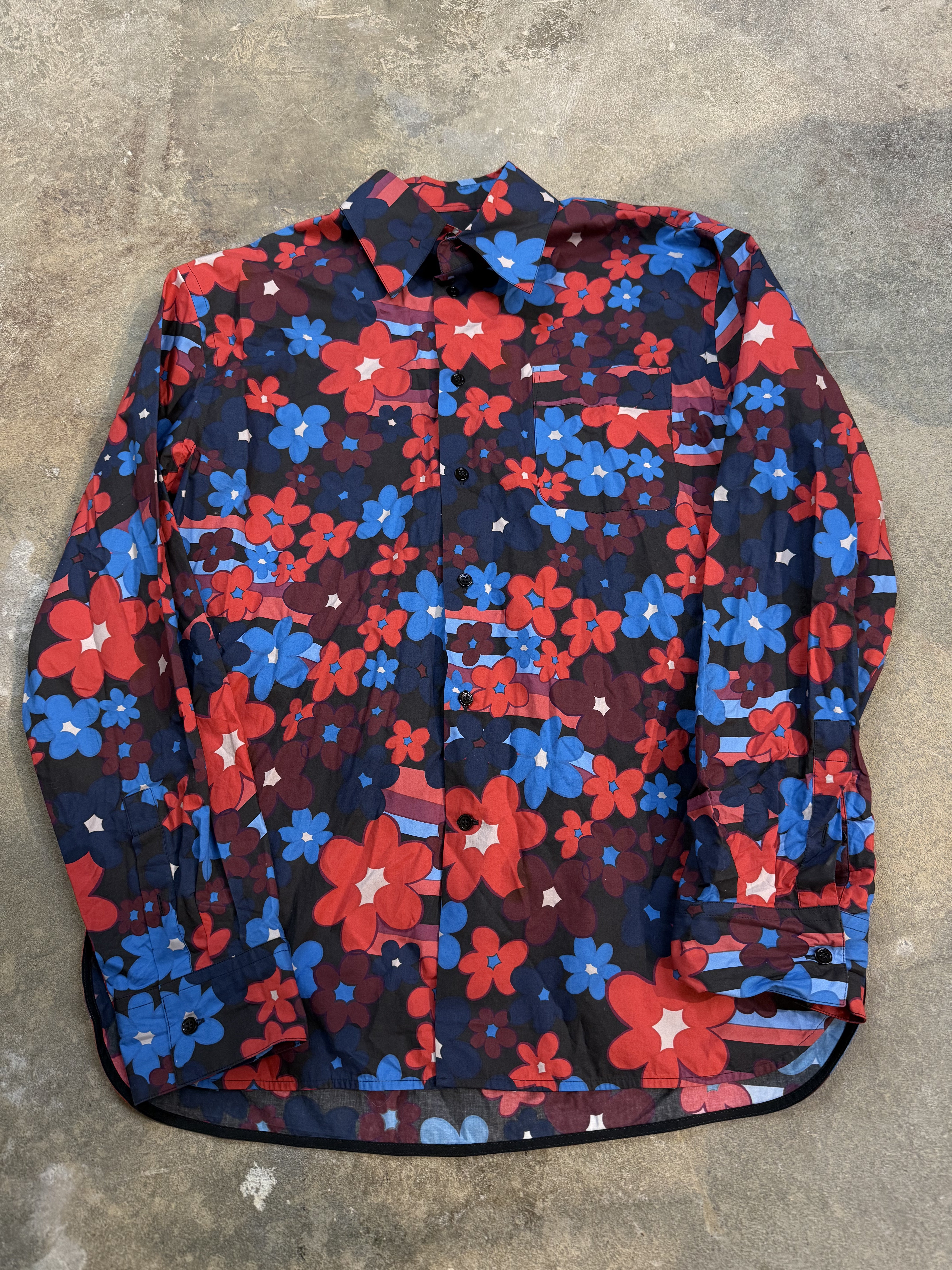 Marni Button Up Blue Red Used 46 (Medium)