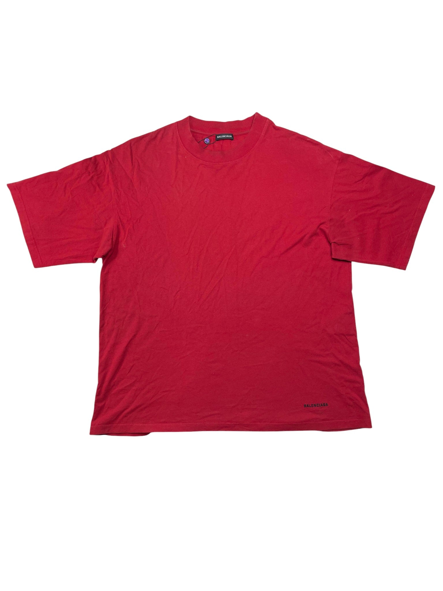 Balenciaga 'Small Logo' Red & Black Tee