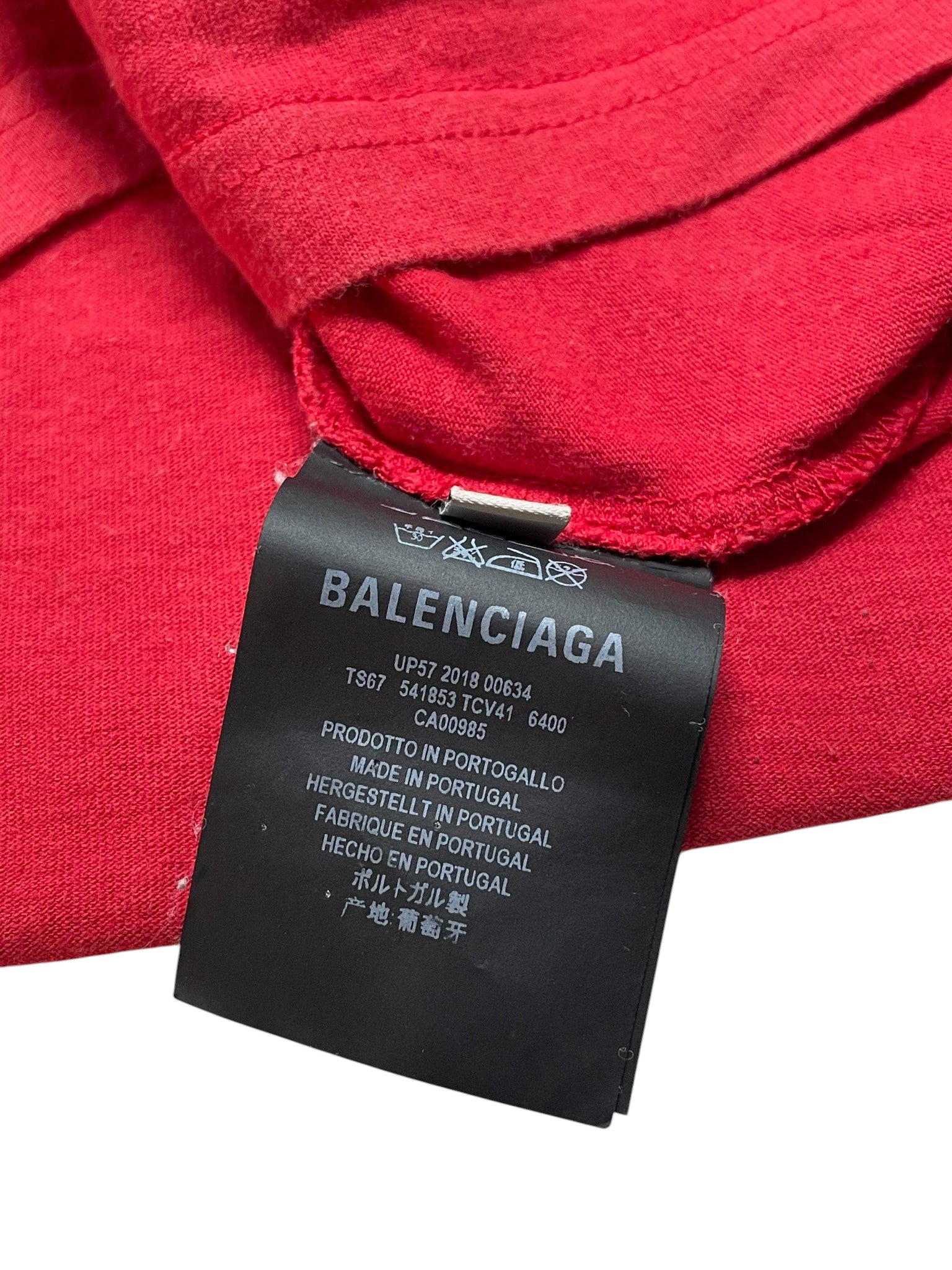 Balenciaga 'Small Logo' Red & Black Tee