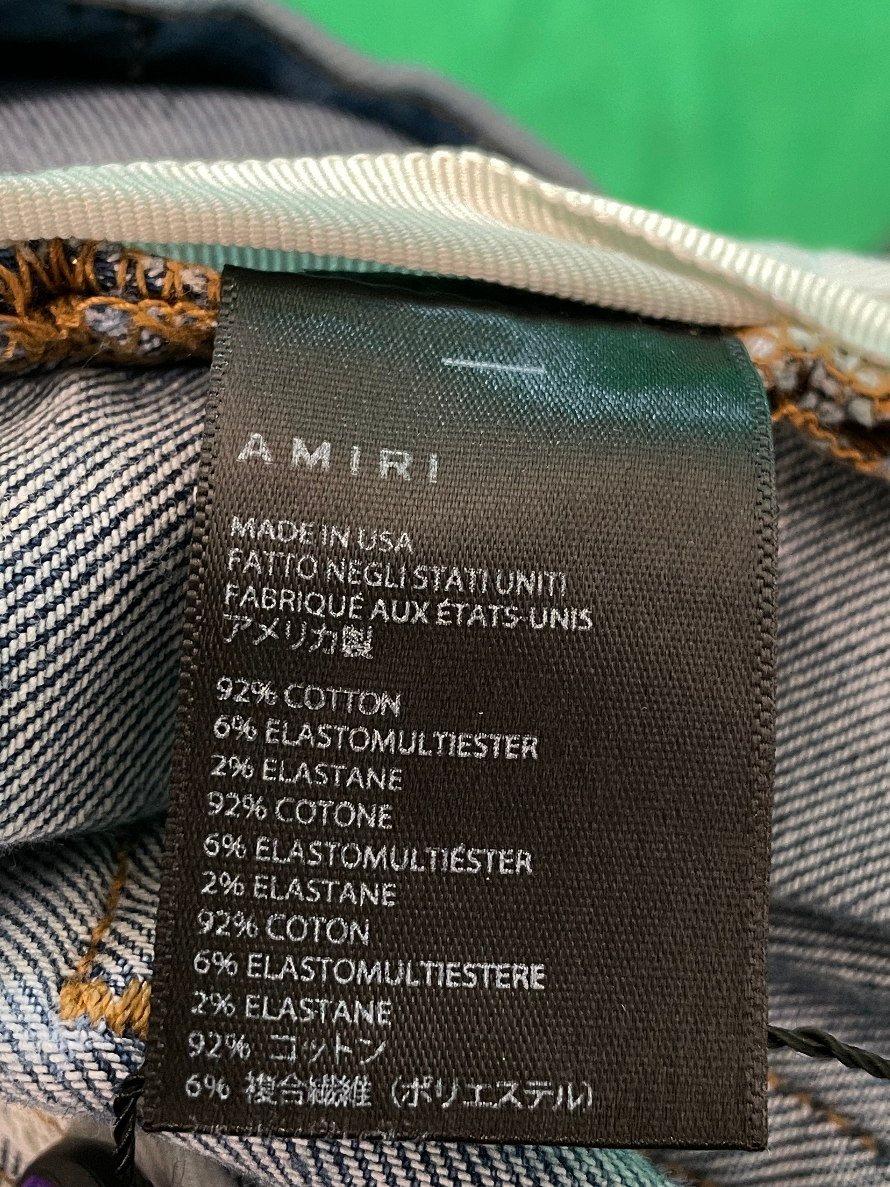 Amiri Light Wash White Stripe Blue Jeans