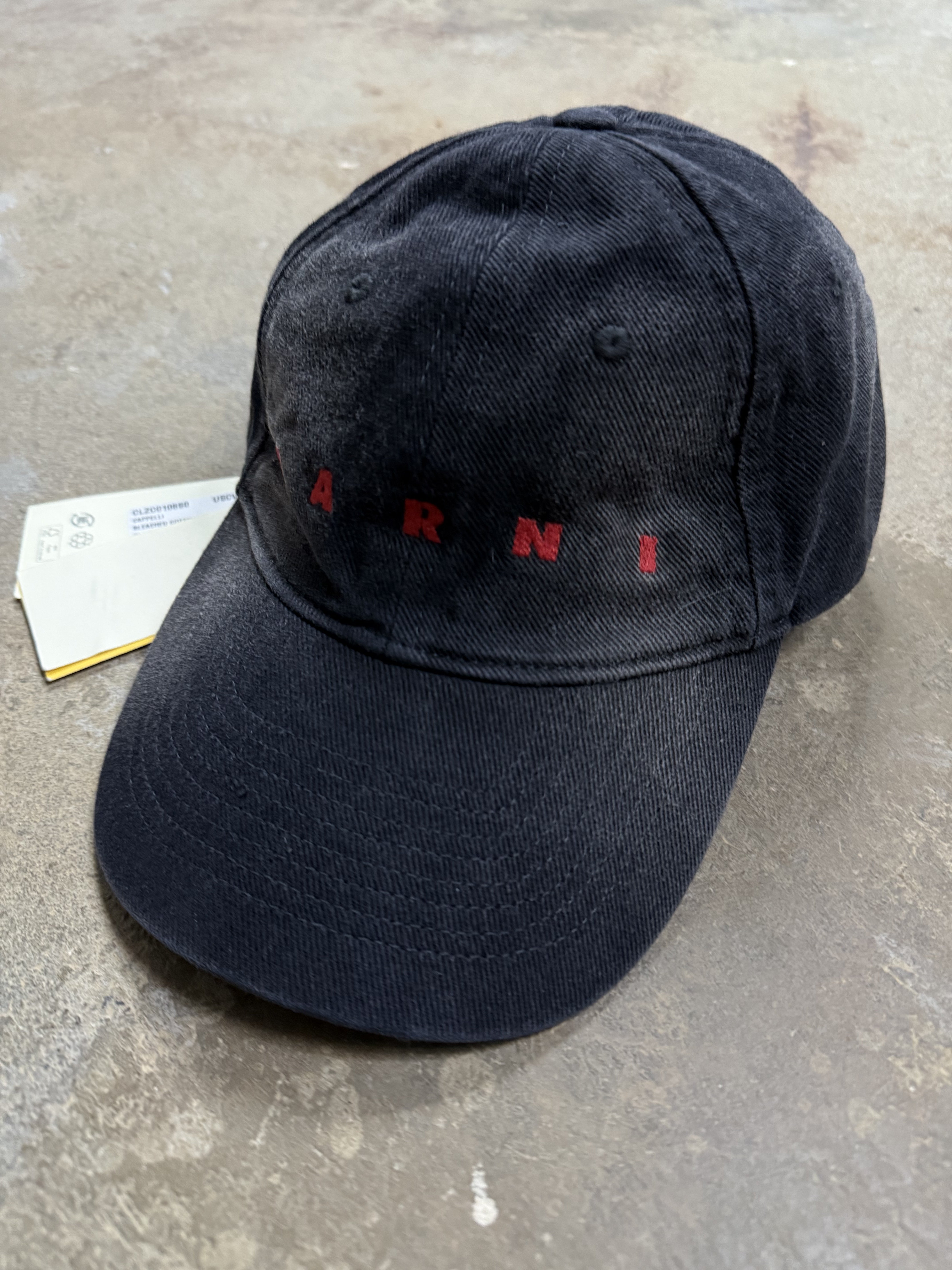 Marni Logo Baseball Cap Black Large New