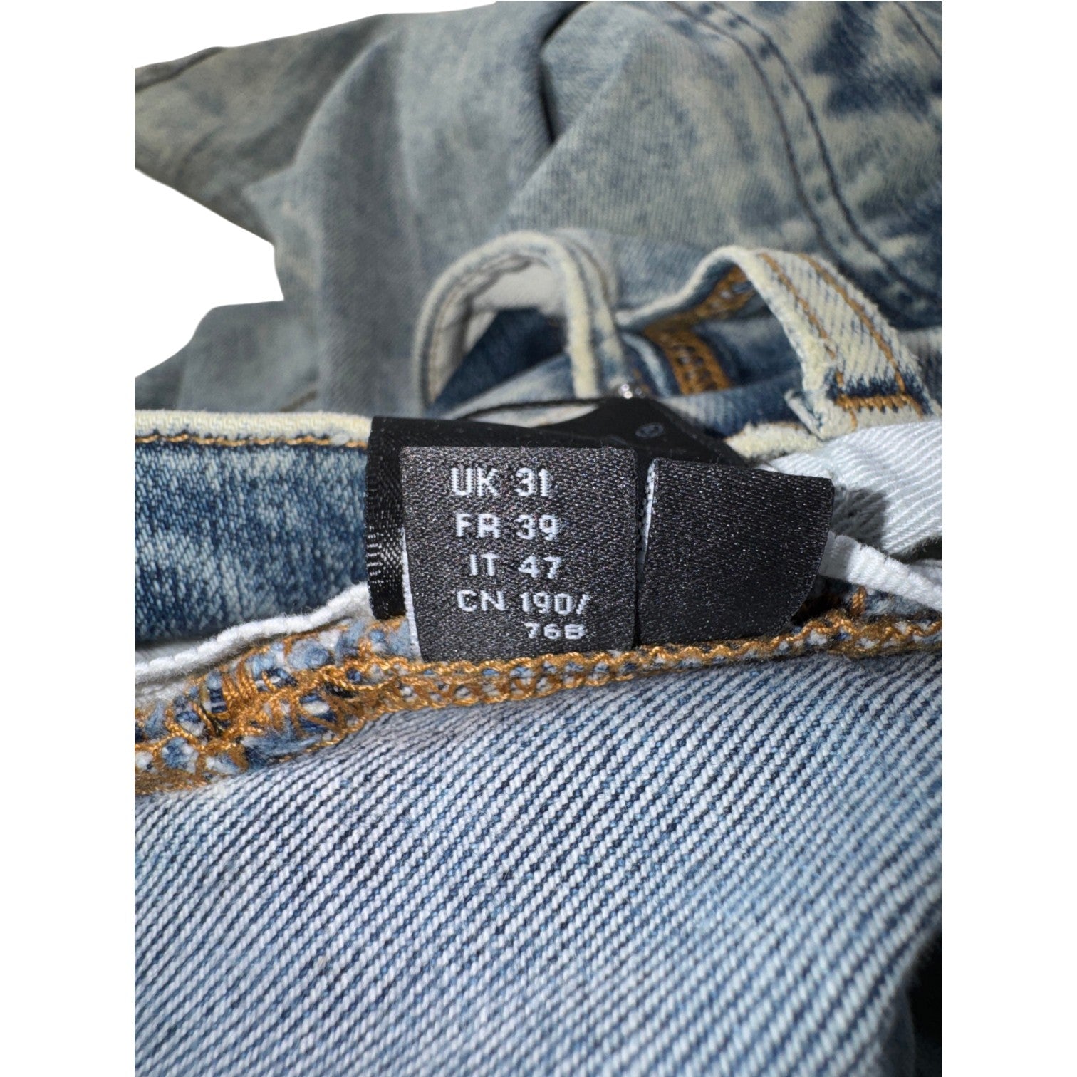 Amiri Button Snap Flare Stacked Light Wash Jeans