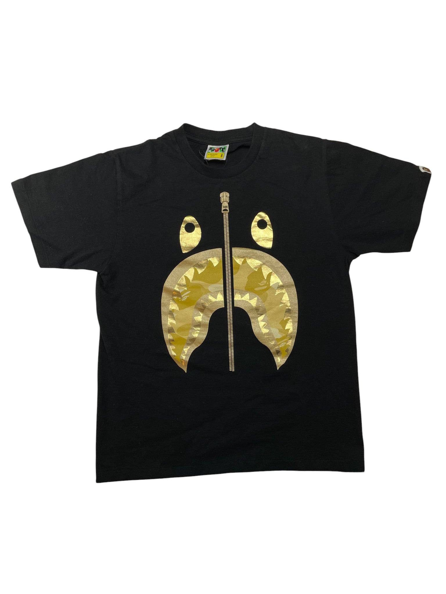 BAPE 'Shark' Black & Gold Tee