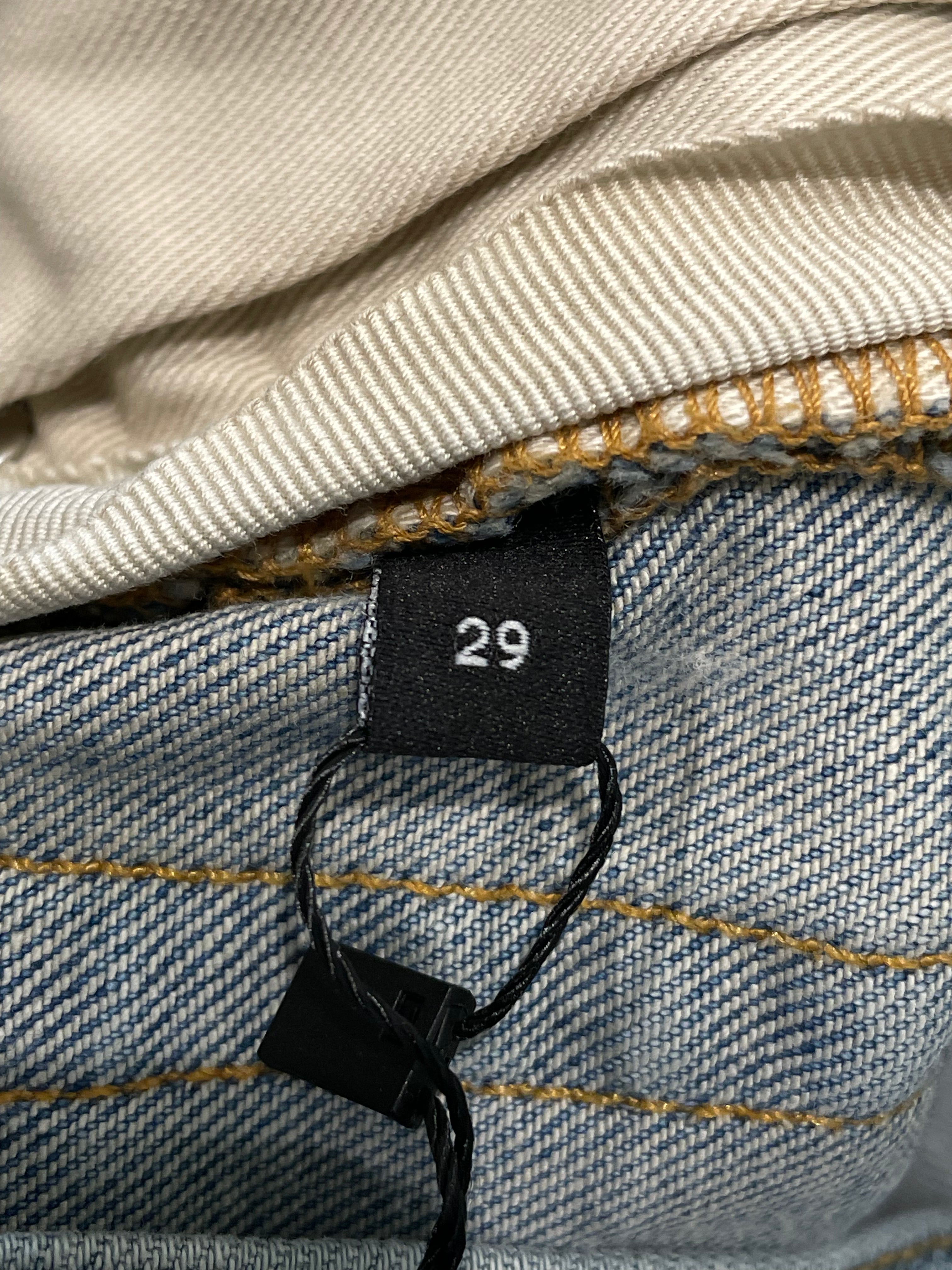 Amiri MX1 Brown Clay Patch Vintage Wash Blue Jeans