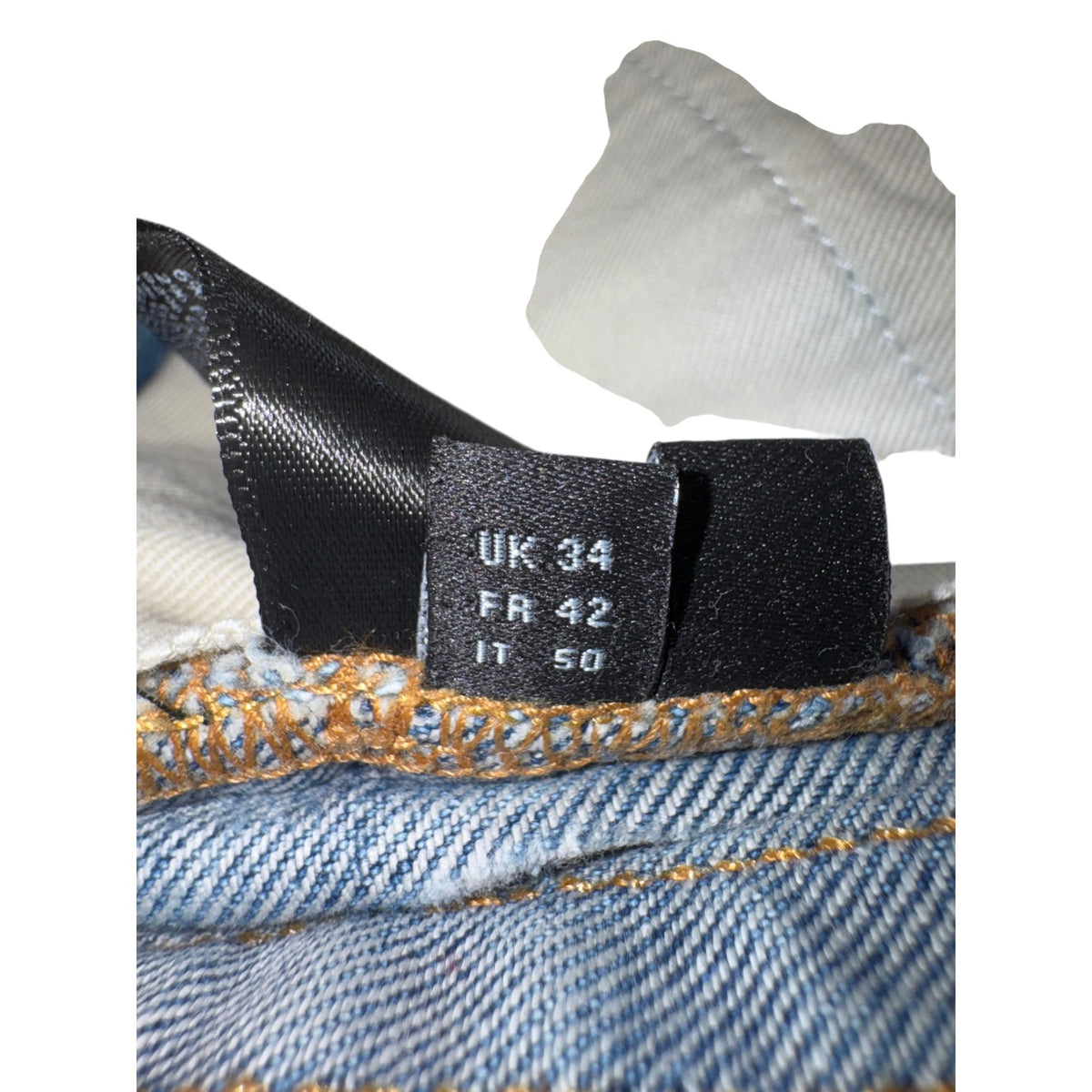 Amiri "MX2" Plaid Patch Light Wash, Blue & Black Jeans