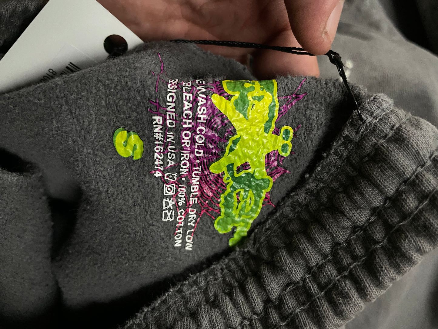 Sp5der Sweatsuit Grey Green Small Bottom & Medium Top Used
