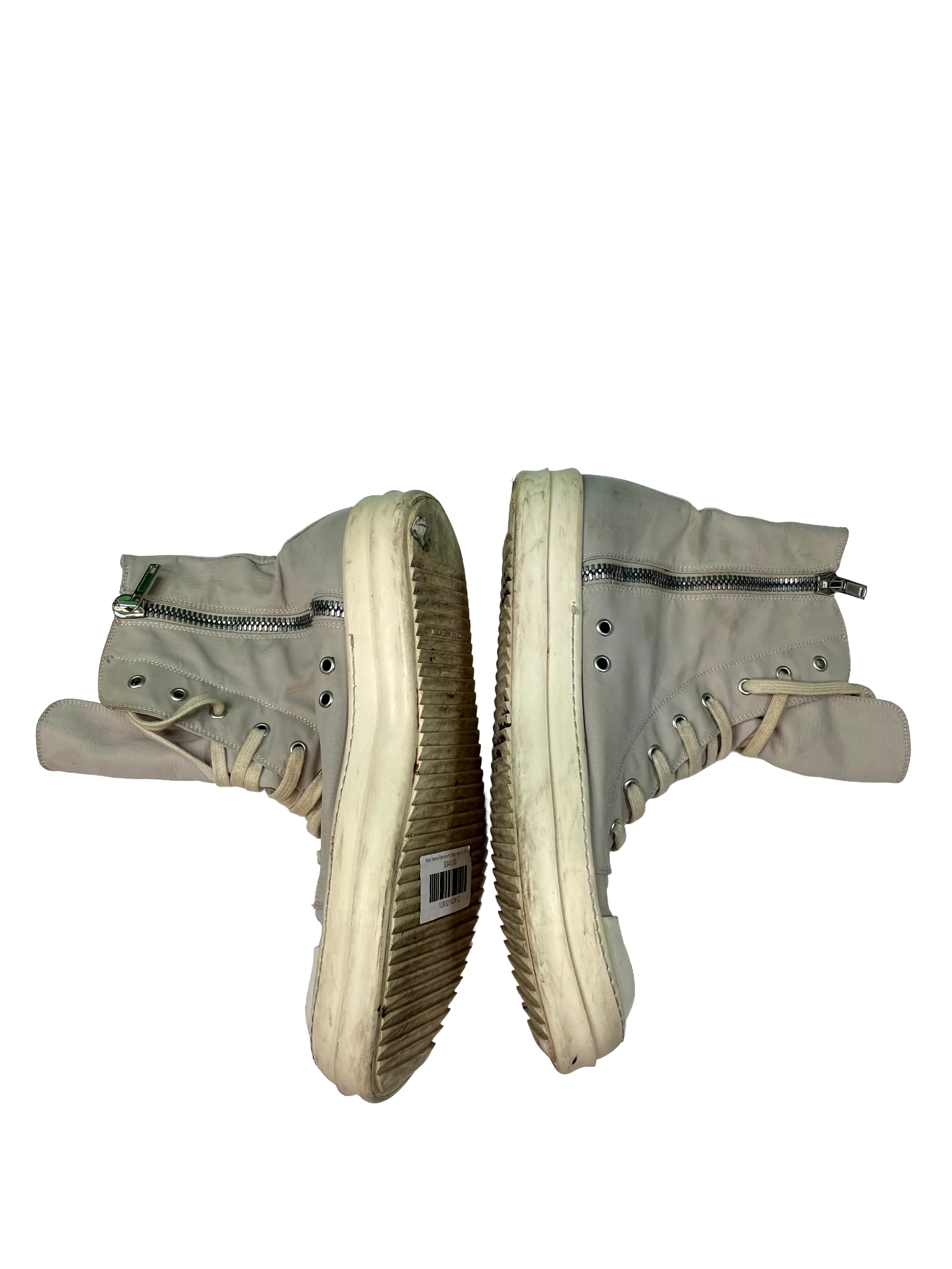 Rick Owens Ramone Hi Grey Sneakers