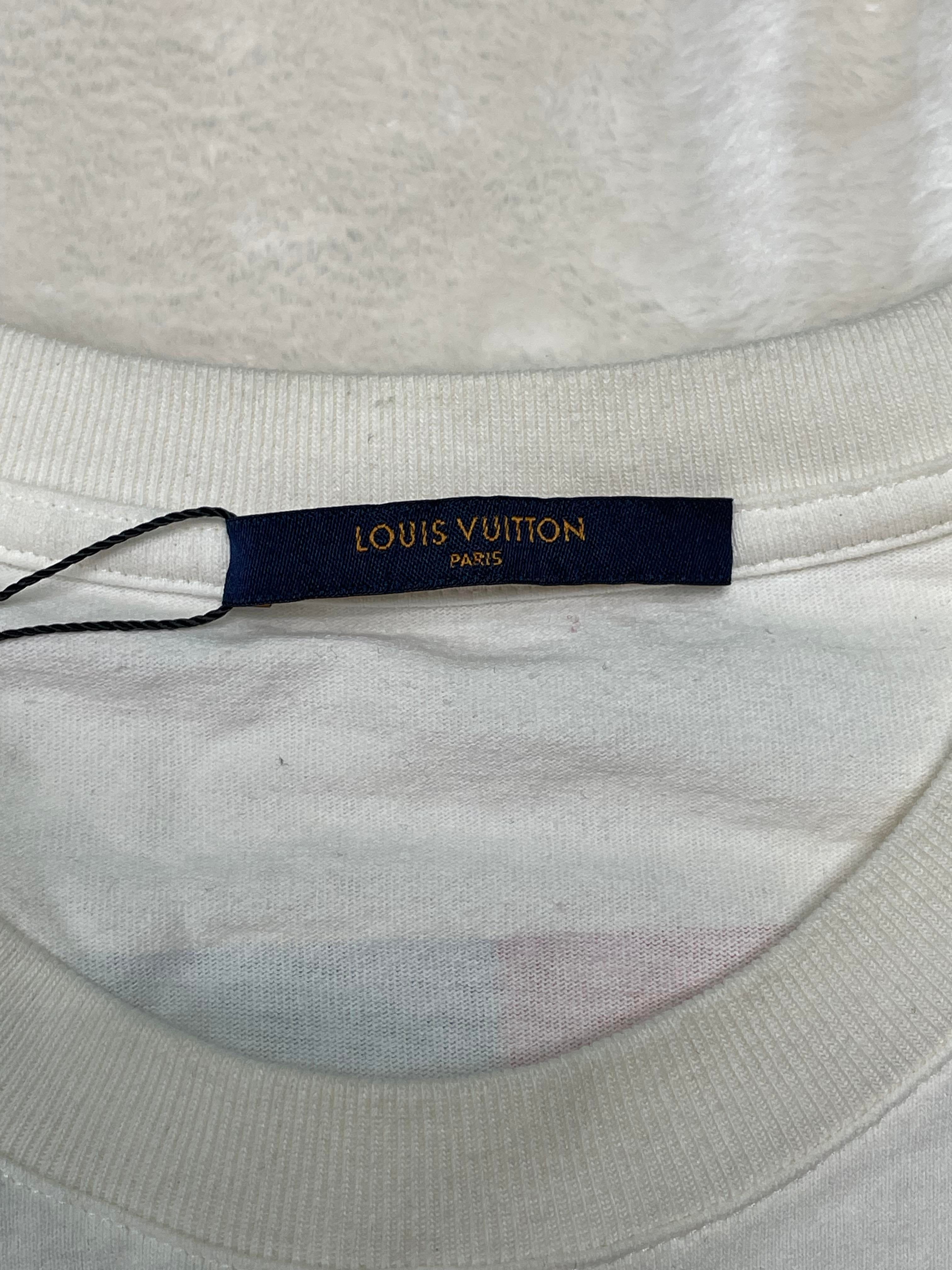 Louis Vuitton 'Blue & Red Barcode' White Tee