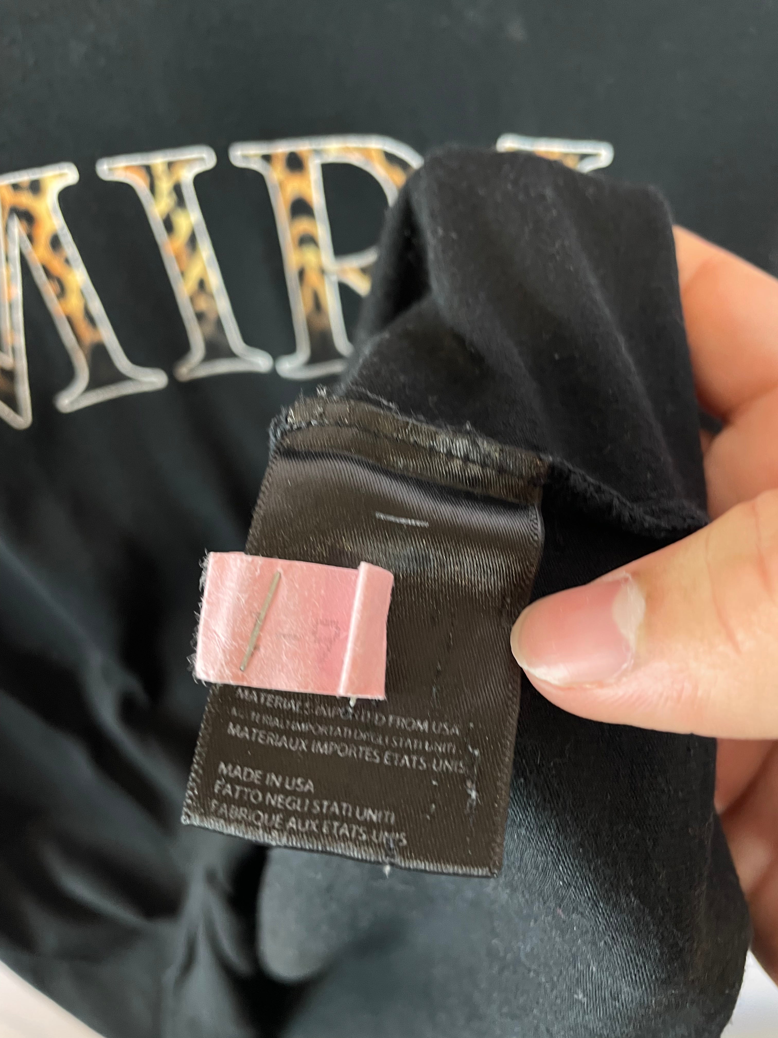 Amiri Black Cheetah Tee Used Small