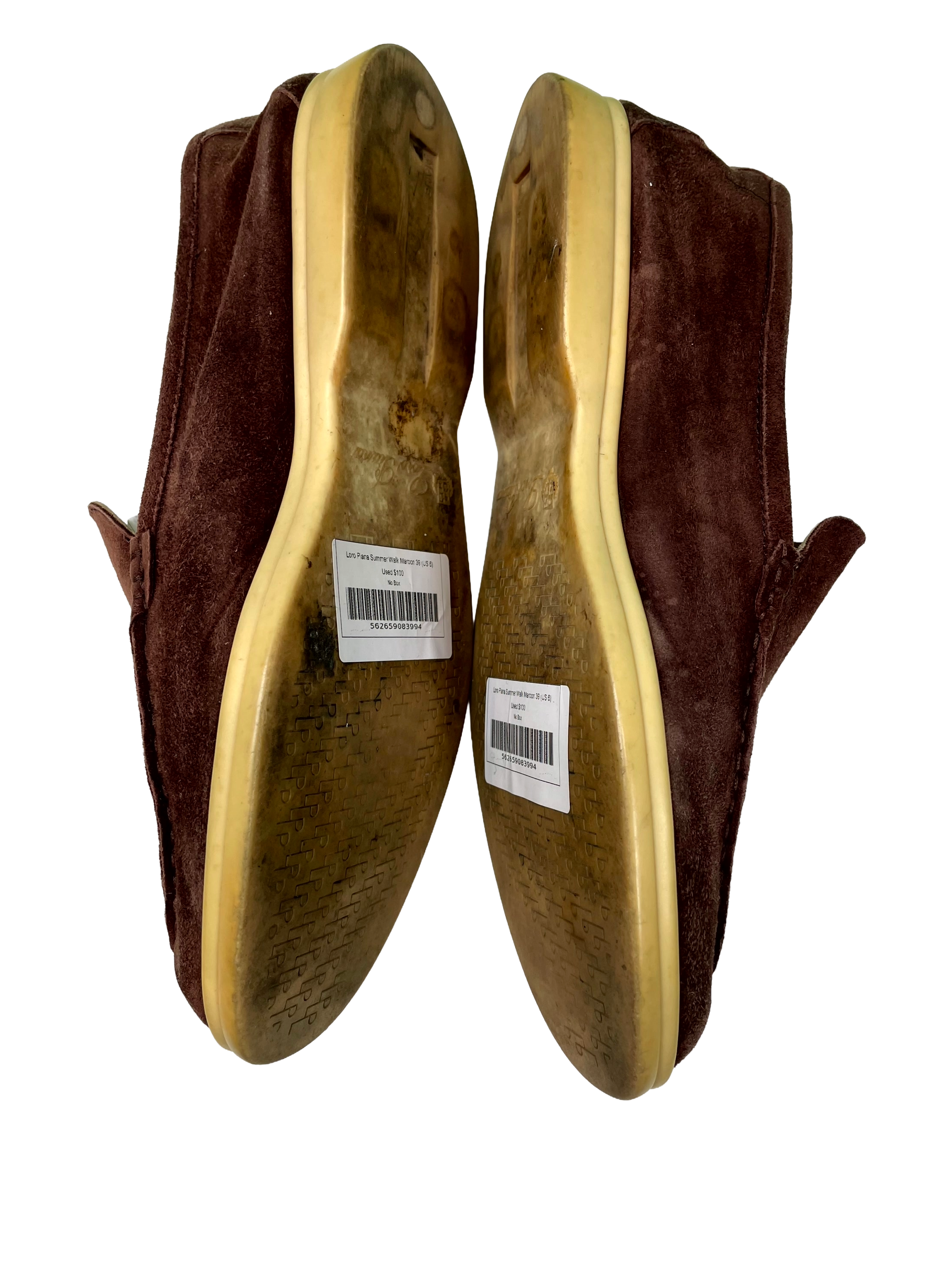 Loro Piana Summer Walk Maroon Loafers