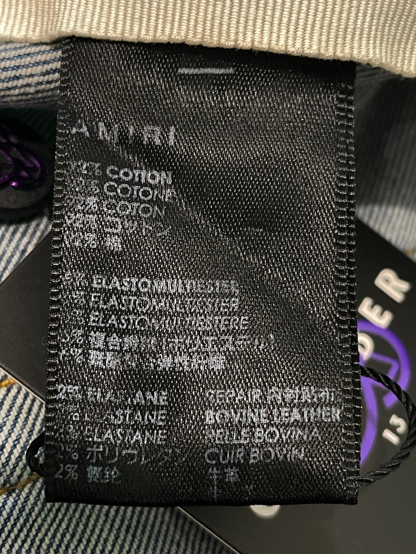 Amiri Clay Side Logo Light Wash Blue Jeans