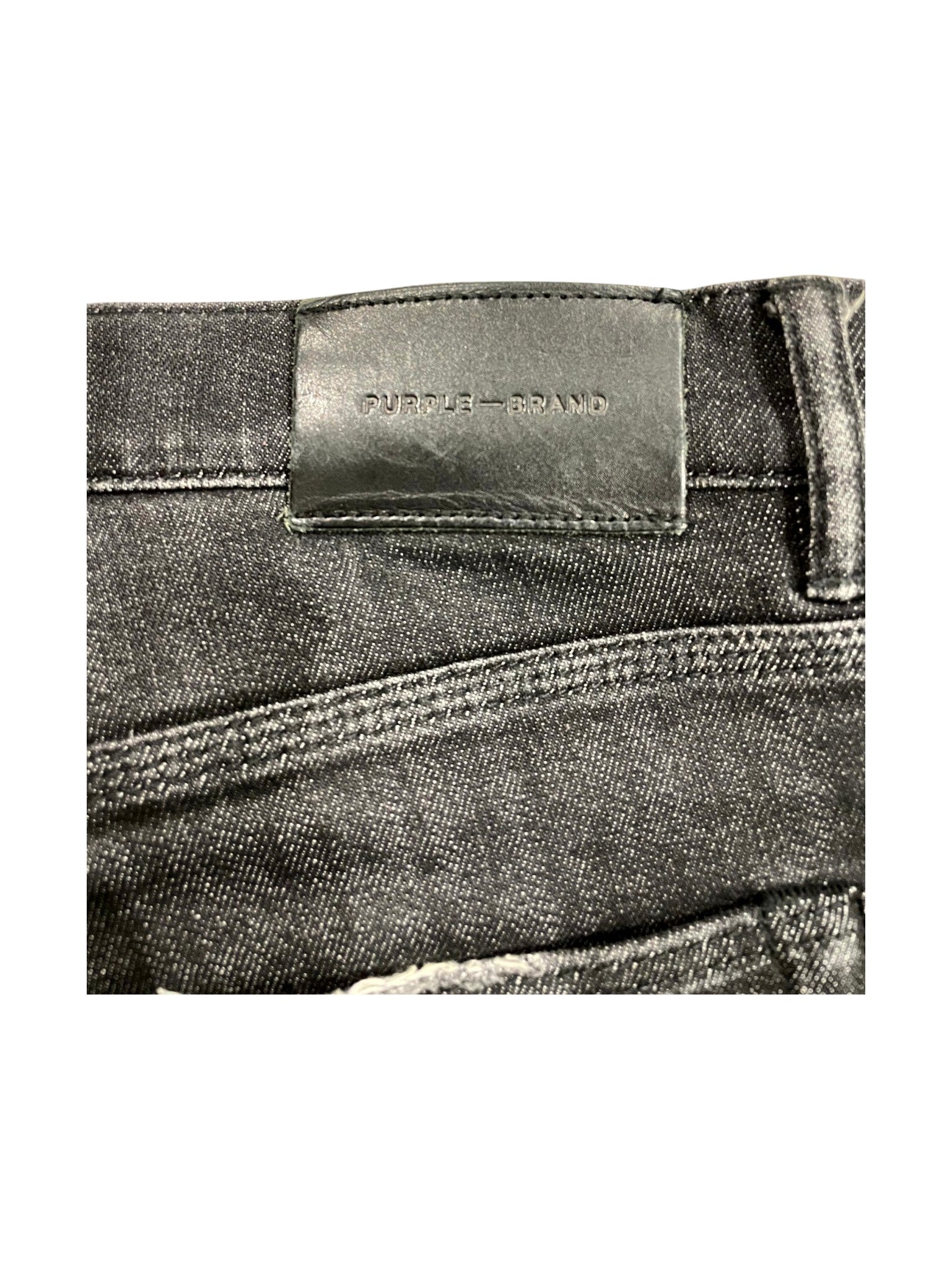 Purple Brand Splatter Ripped Black Wash Jeans