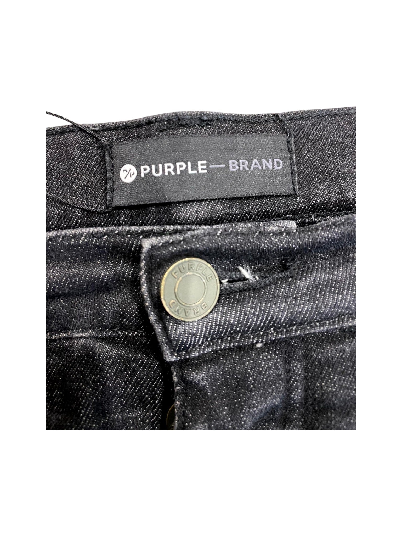 Purple Brand Splatter Ripped Black Wash Jeans