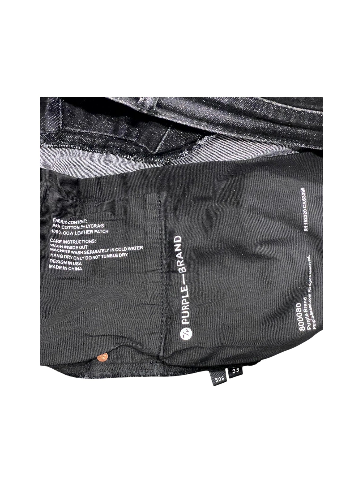 Purple Brand Splatter Ripped Black Wash Jeans
