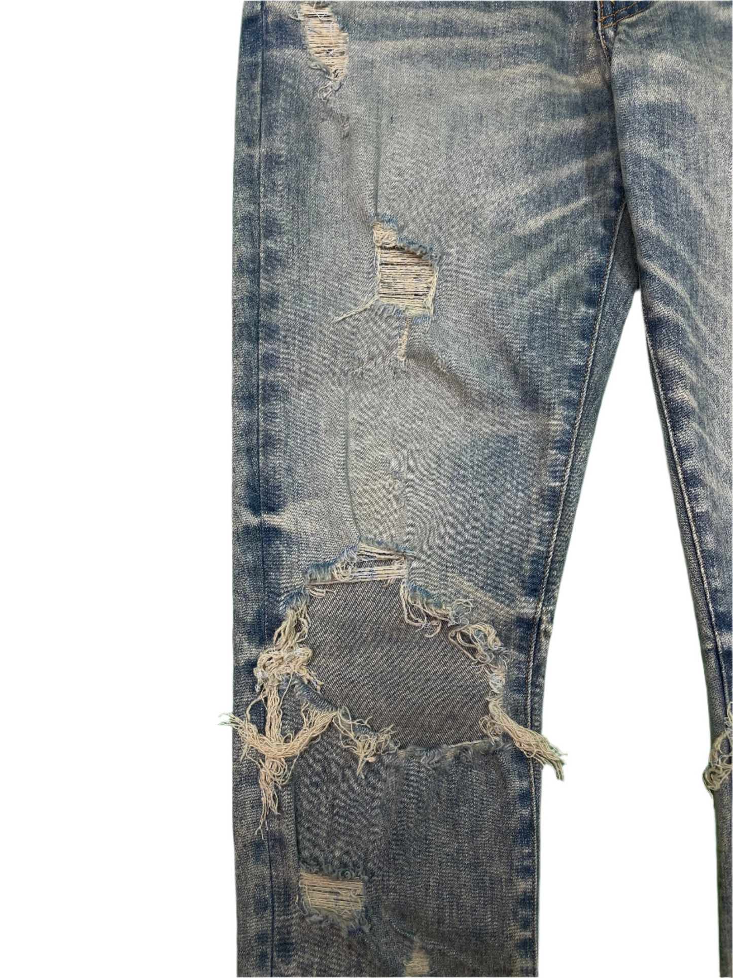 Amiri Clay Side Logo Light Wash Blue Jeans