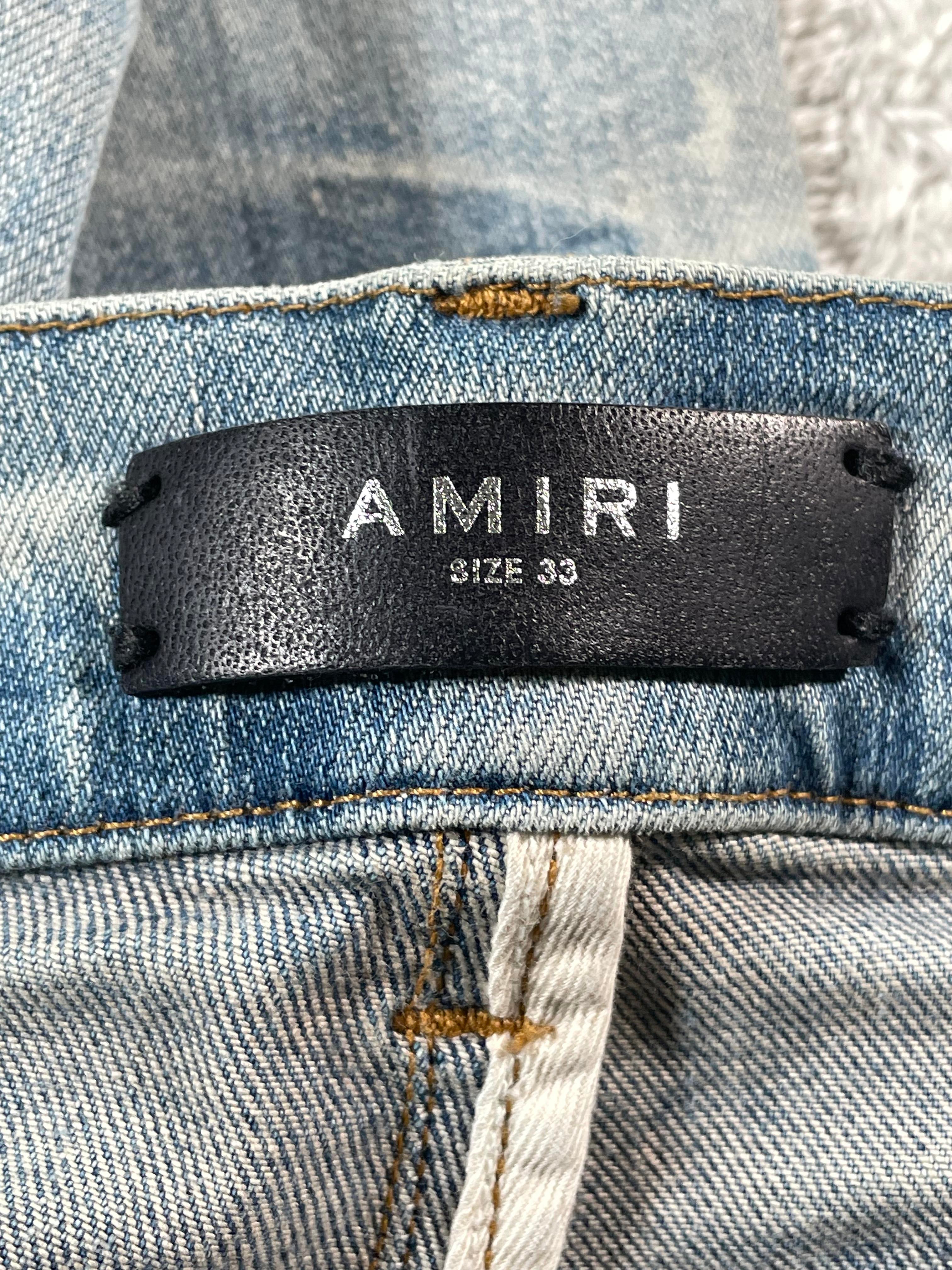 Amiri Desert Camo Patchwork Light Wash Jeans